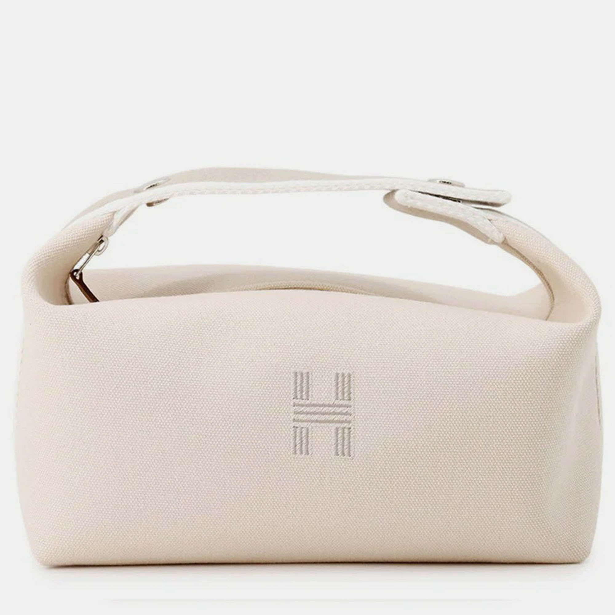 

Hermes Brid A Black Beige Canvas PM Handbag