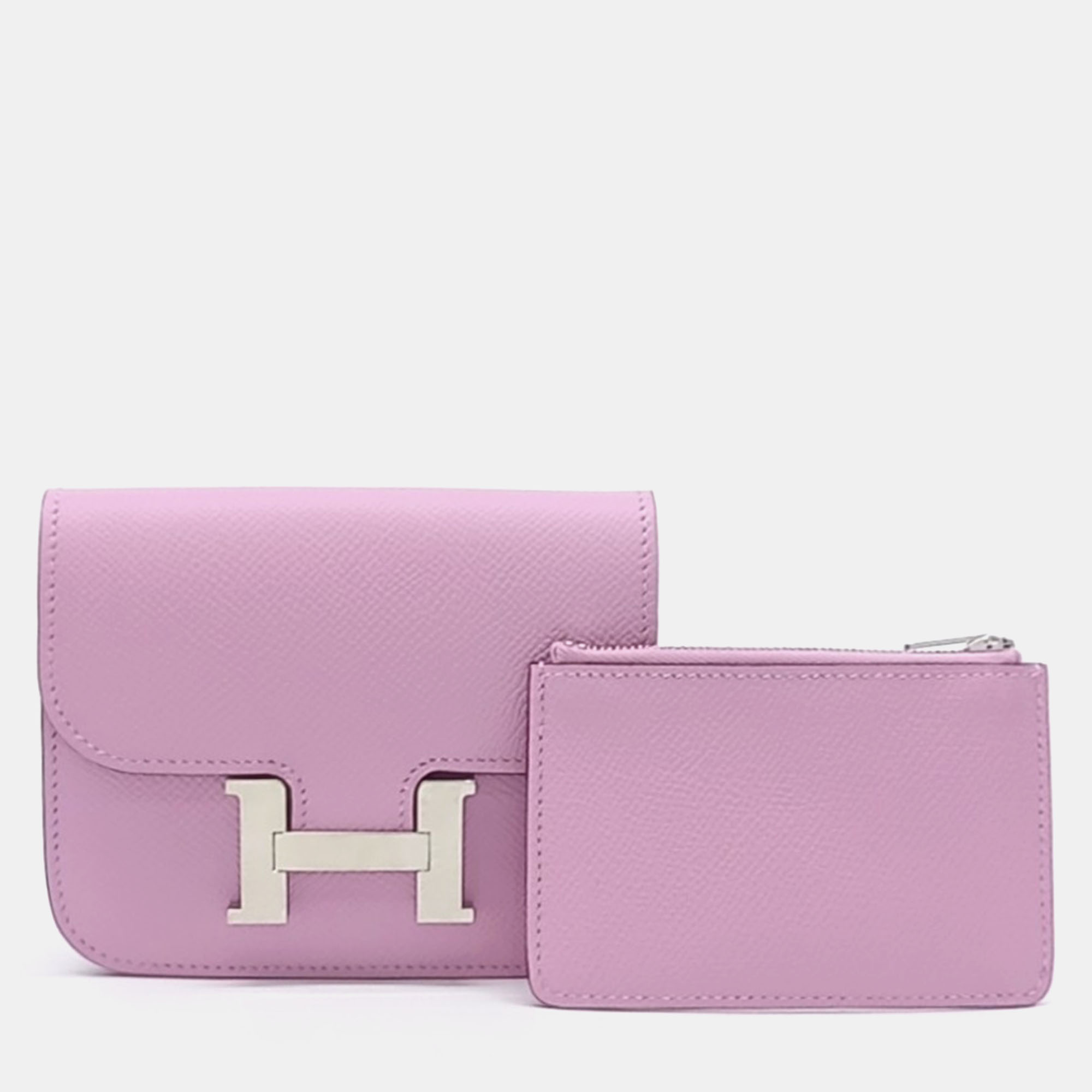 

Hermes Purple Leather Constance Slim Bifold Wallet