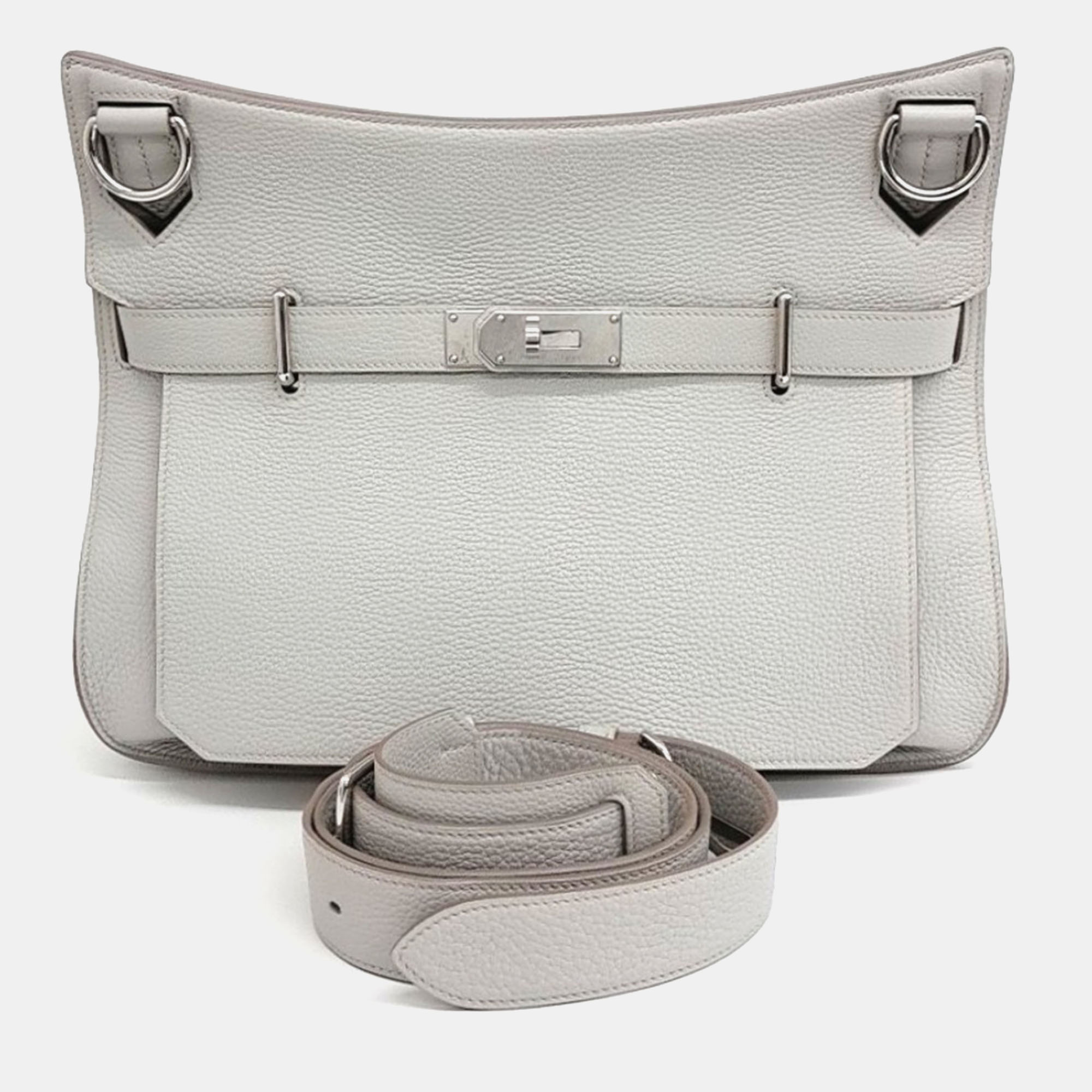 

Hermes Grey Leather Zipcher 34