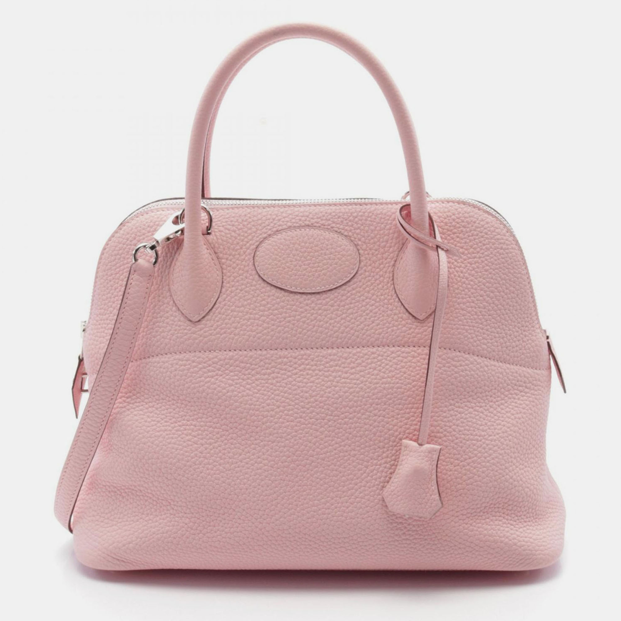 

Hermes Bolide 31 Verso Rose Sakura Taurillon Clemence Leather Handbag, Pink