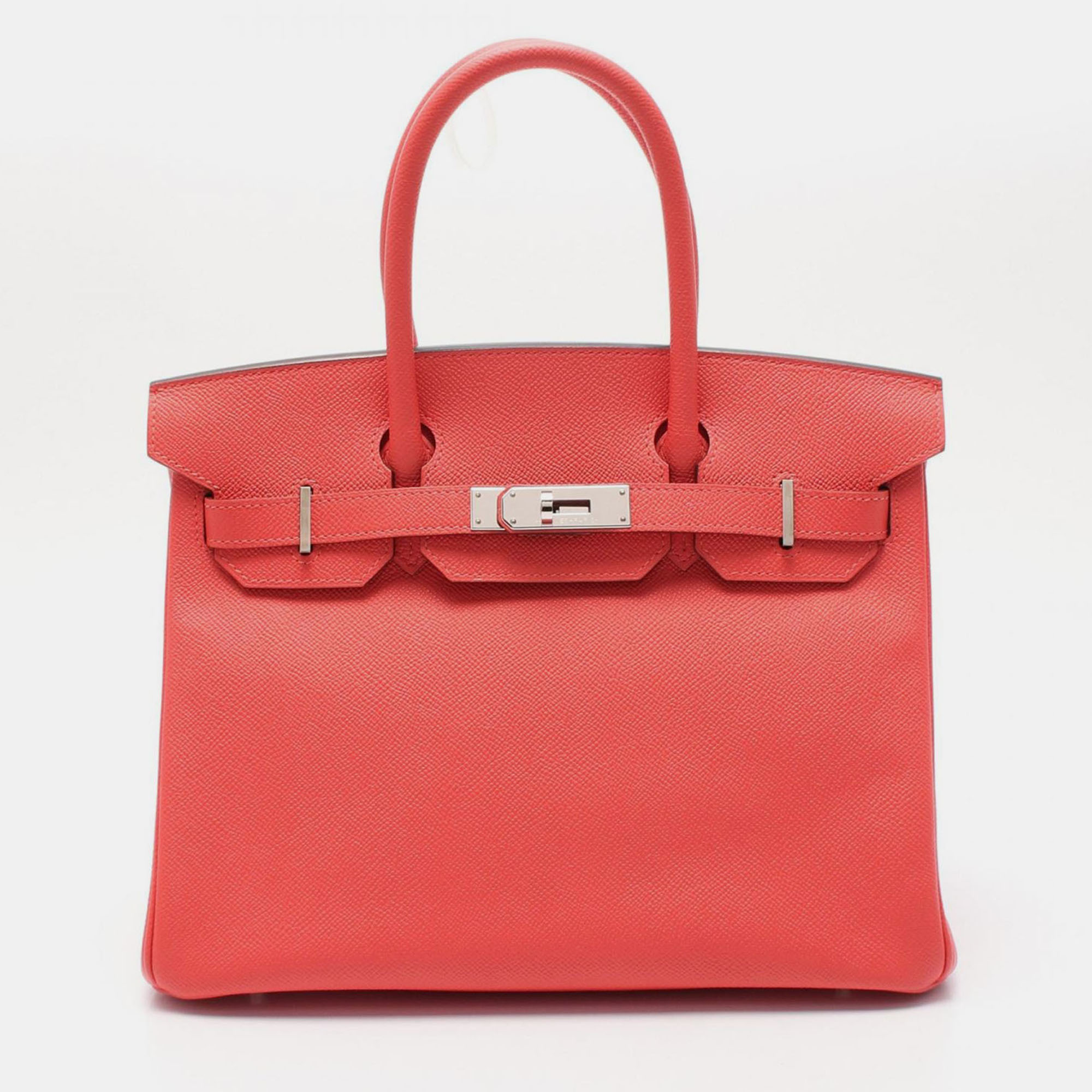 

Hermes Birkin 30 Rouge Pivoine Epsom Leather Tote Bag, Red