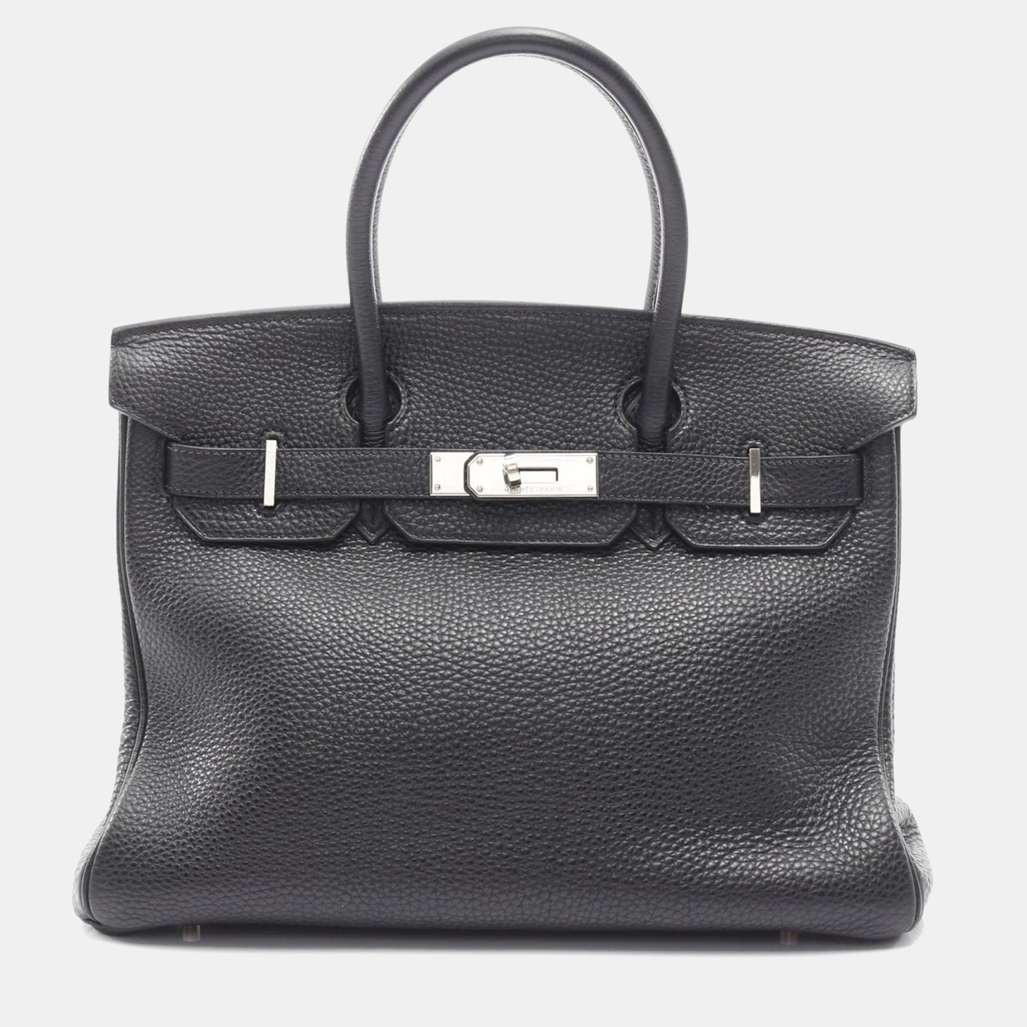 

Hermes Birkin 30 Black Taurillon Clemence Leather Tote Bag