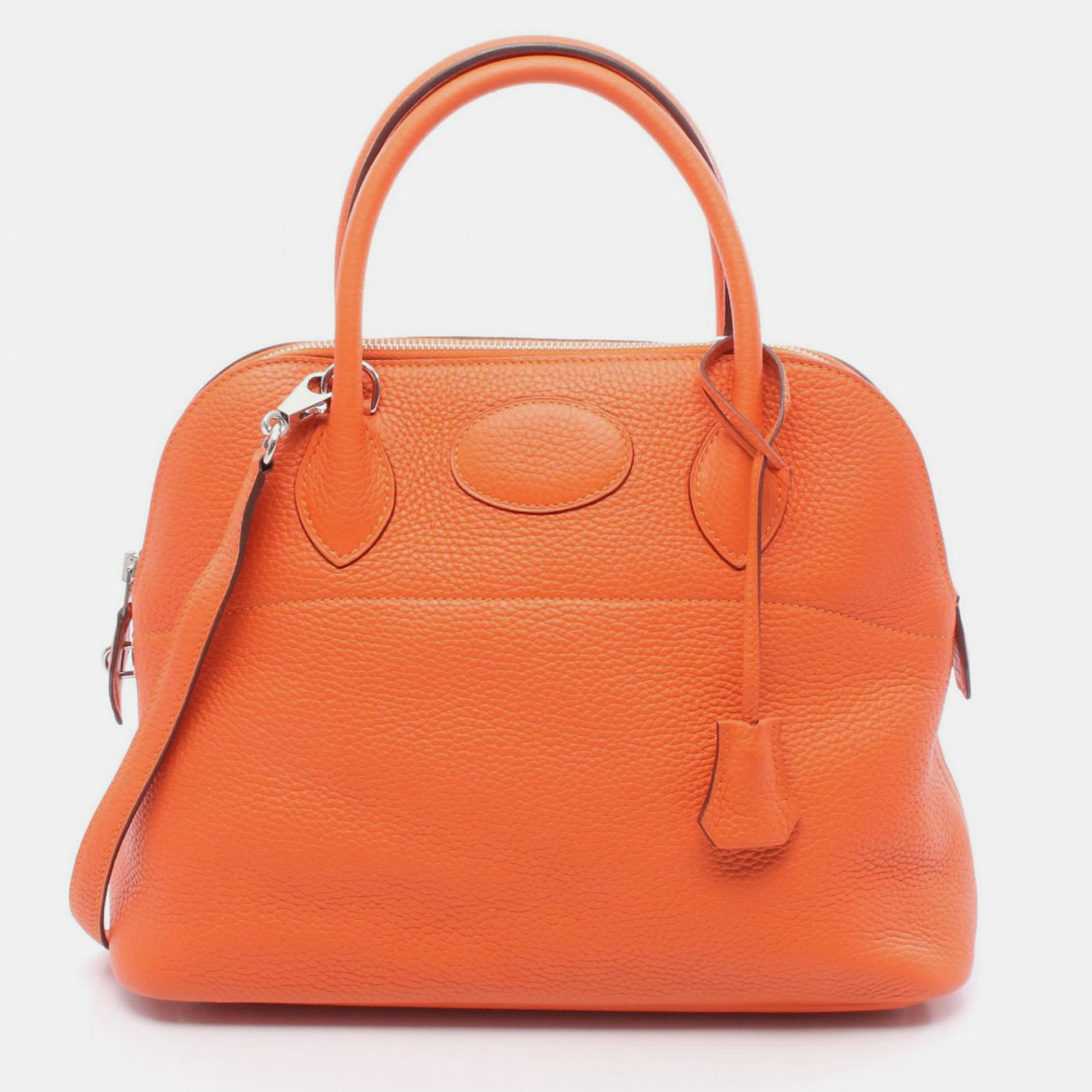 

Hermes Bolide 31 Feu Taurillon Clemence Leather Handbag, Orange