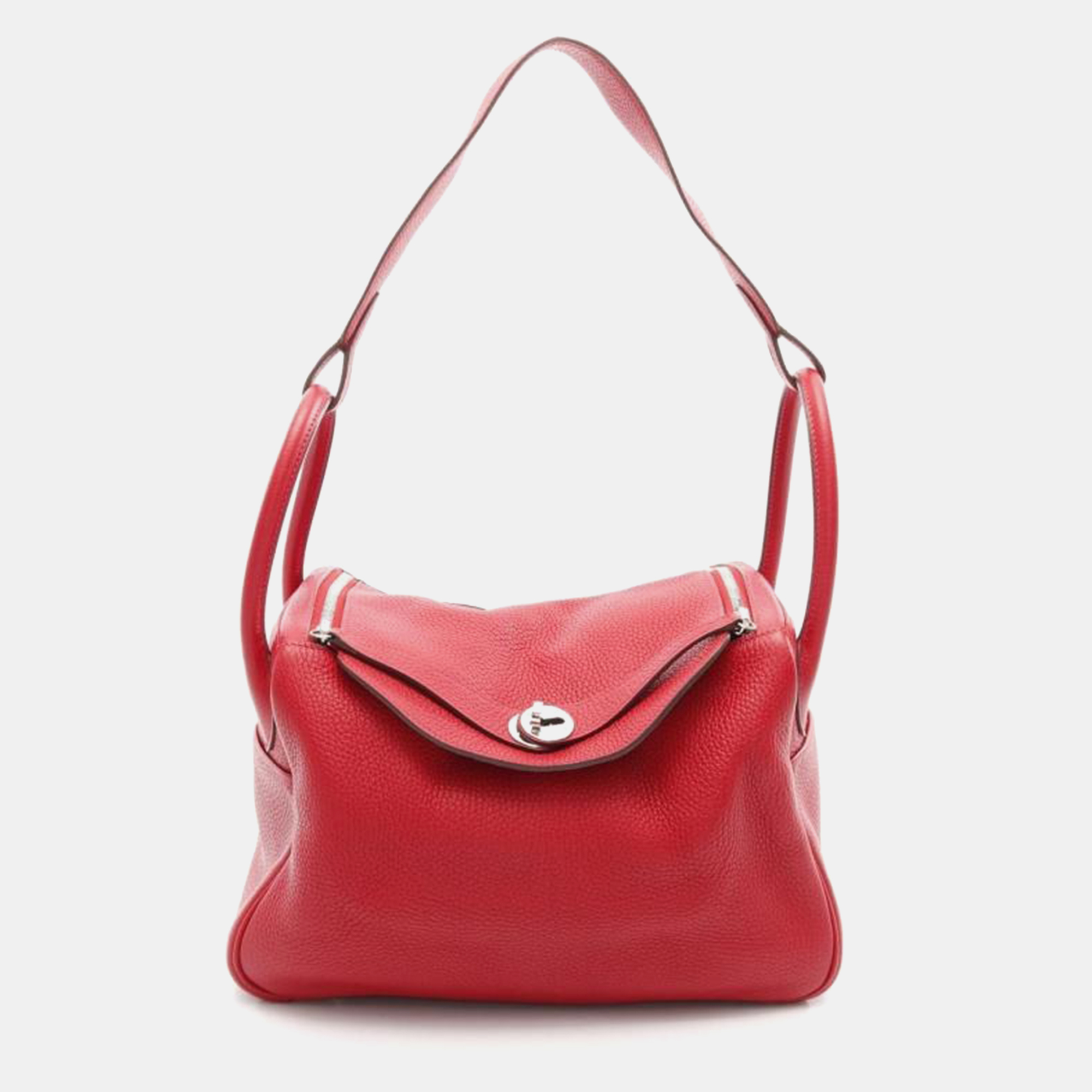 

Hermes Lindy 30 Red Taurillon Clemence Leather Shoulder Bag