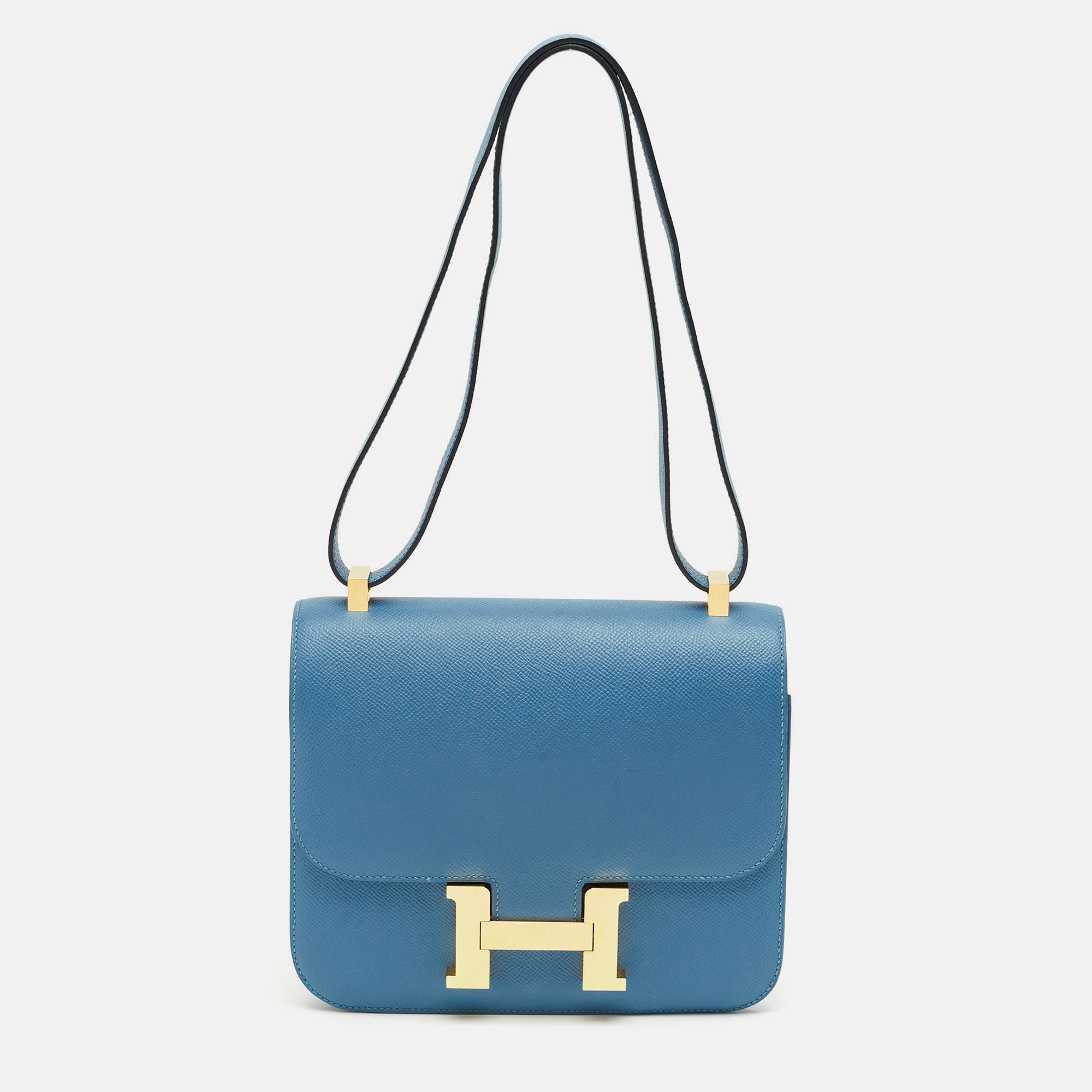 

Hermès Blue Jean Epsom Leather Gold Finish Constance 24 Bag