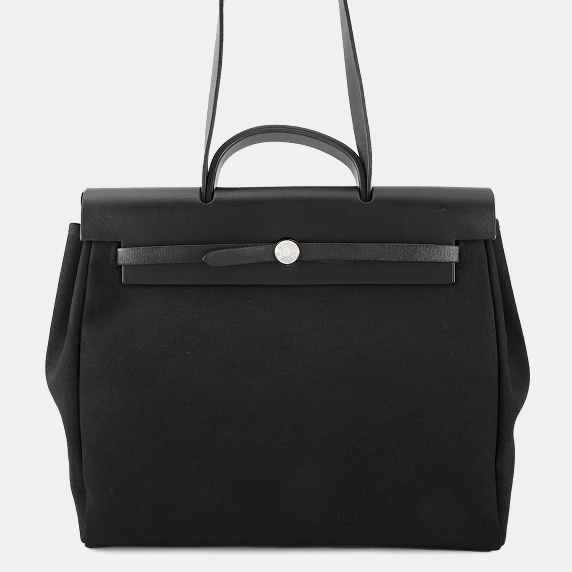 

Hermes Herbag Black Toile Officier Leather