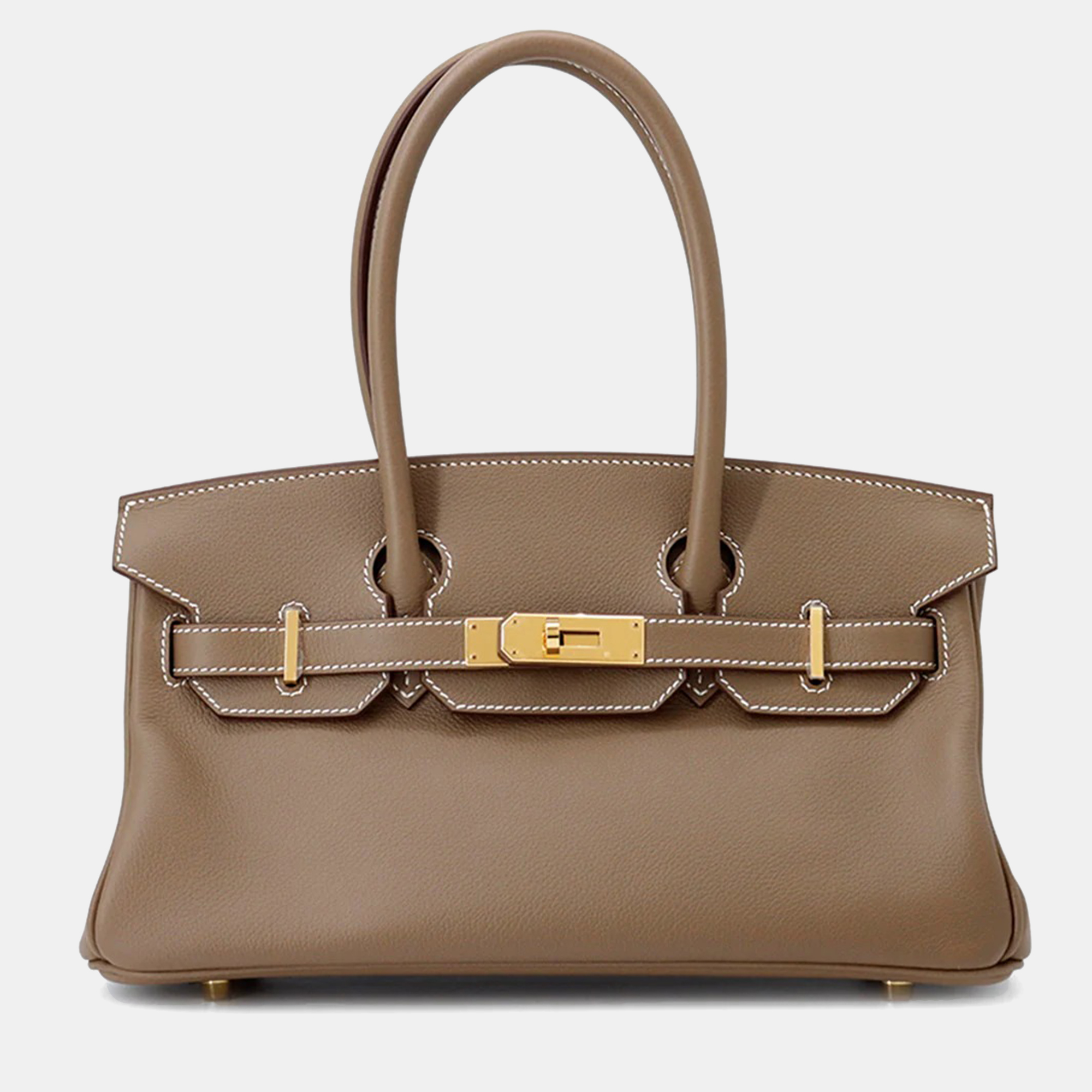 

Hermes Shoulder birkin Etoupe Evercolor Handbag 29, Brown