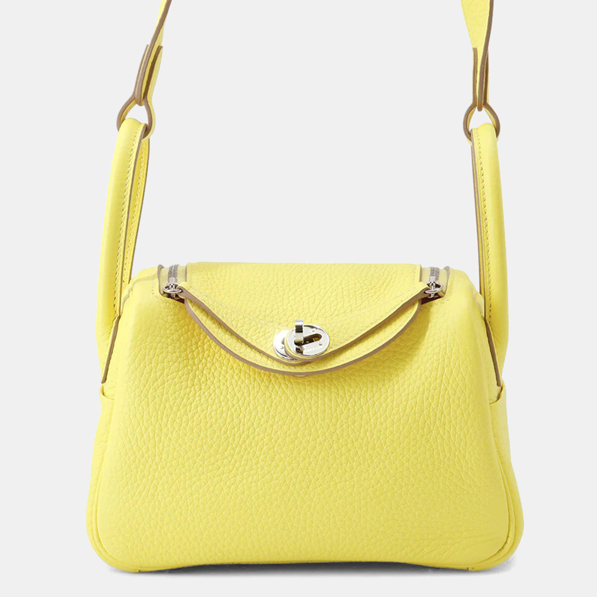 

Hermes Lindy Lime Taurillon Clemence Size Mini, Yellow