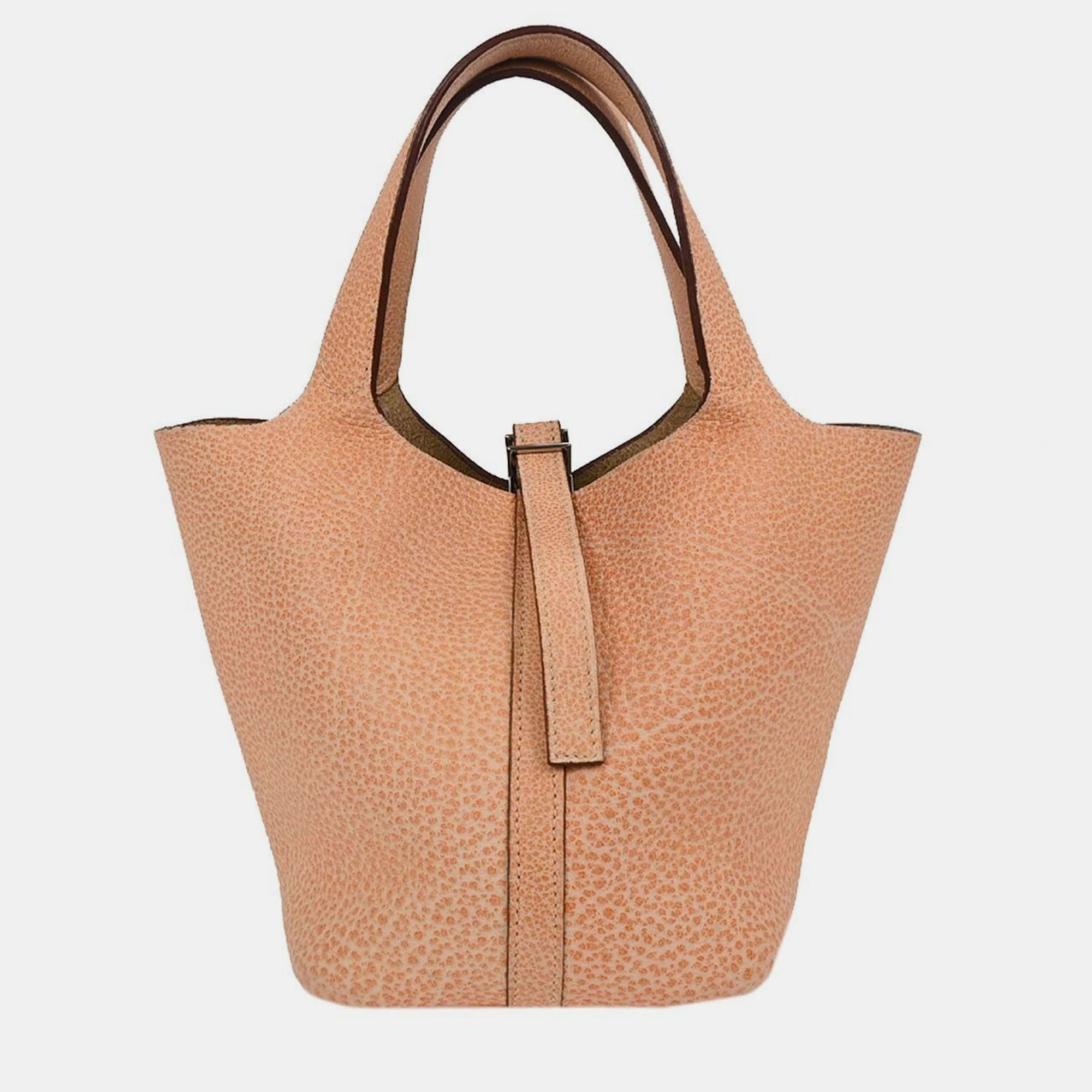 

Hermes Orange Dalmatian Picotin 18 PM Handbag