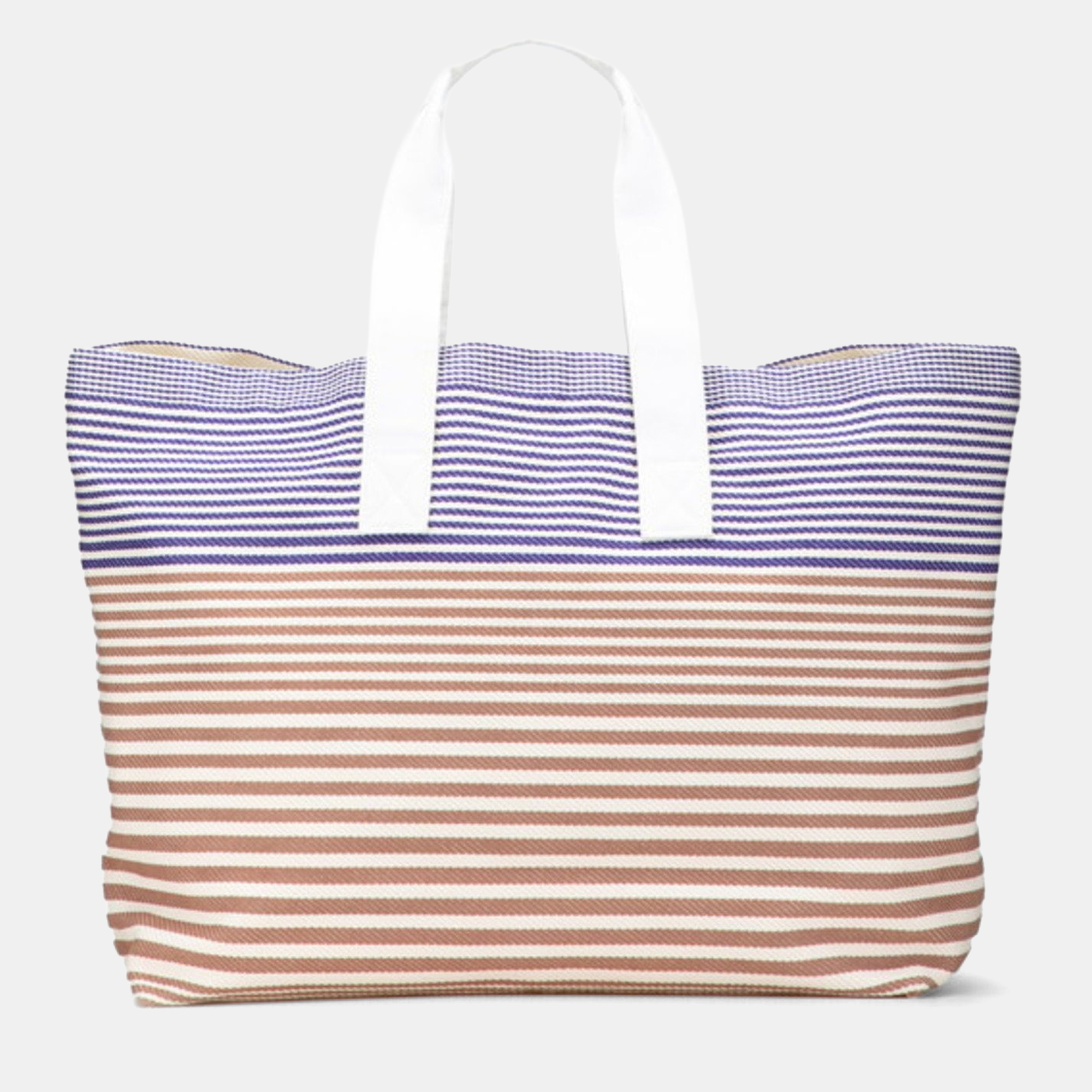 

Hermes Sac De Plage New Cabayadere Tote Bag In Ivory Brown And Purple Canvas