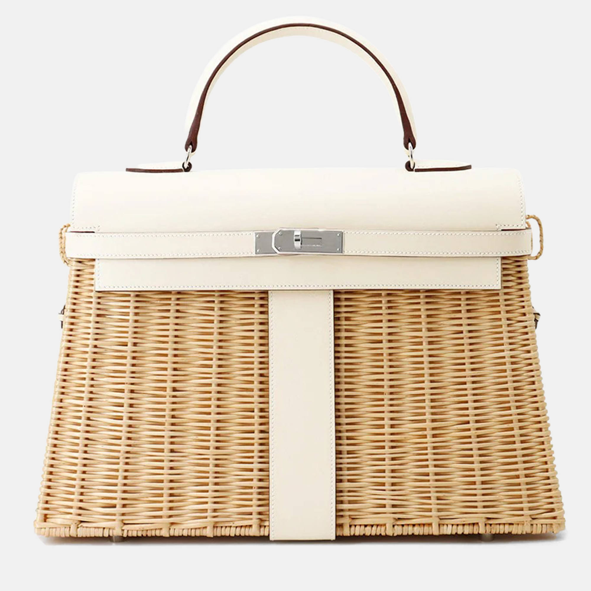

Hermes Kelly Picnic Nata/Natural Swift Leather Willow Size, Beige