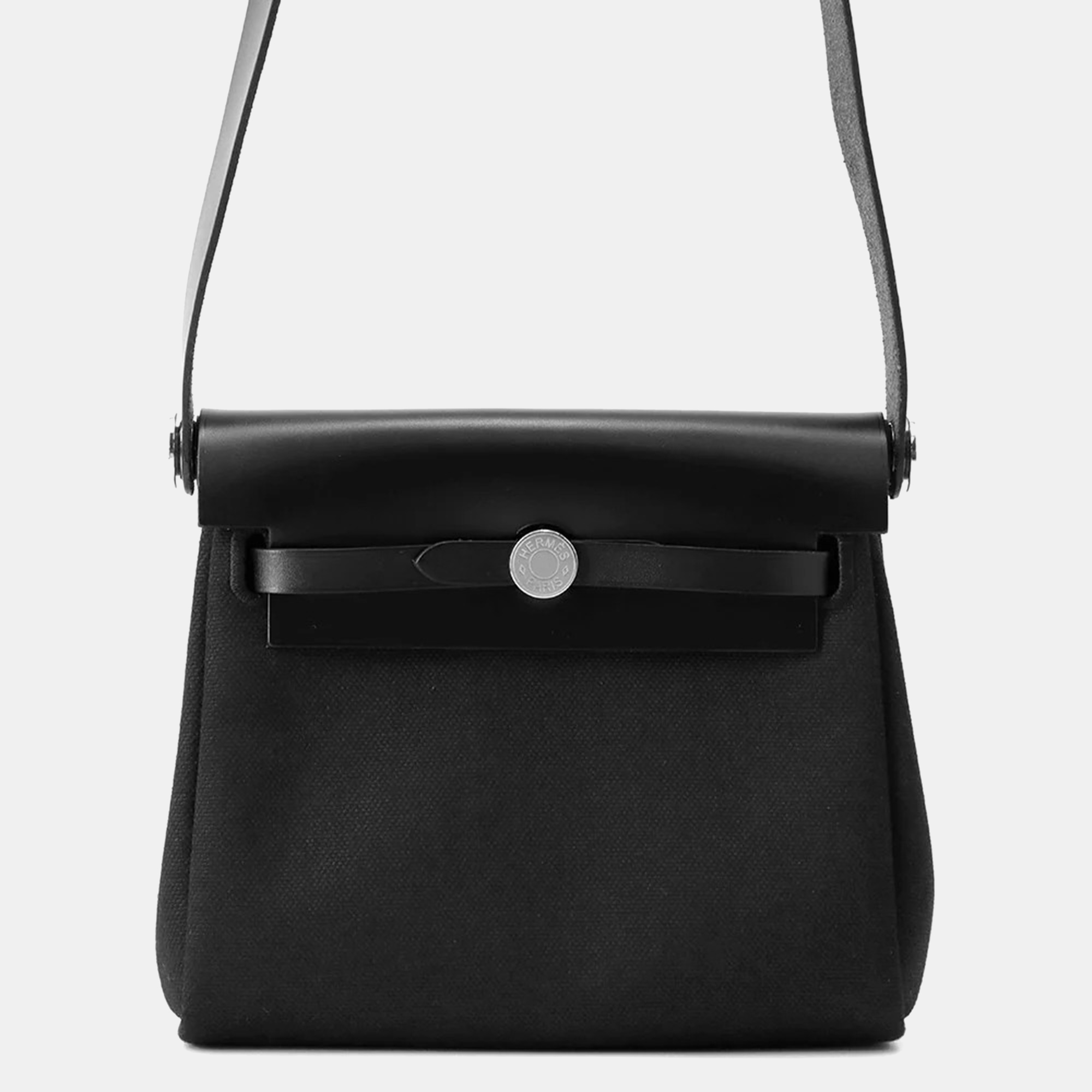 

Hermes Herbag Zip Black Toile Military Vache Hunter Leather Mini