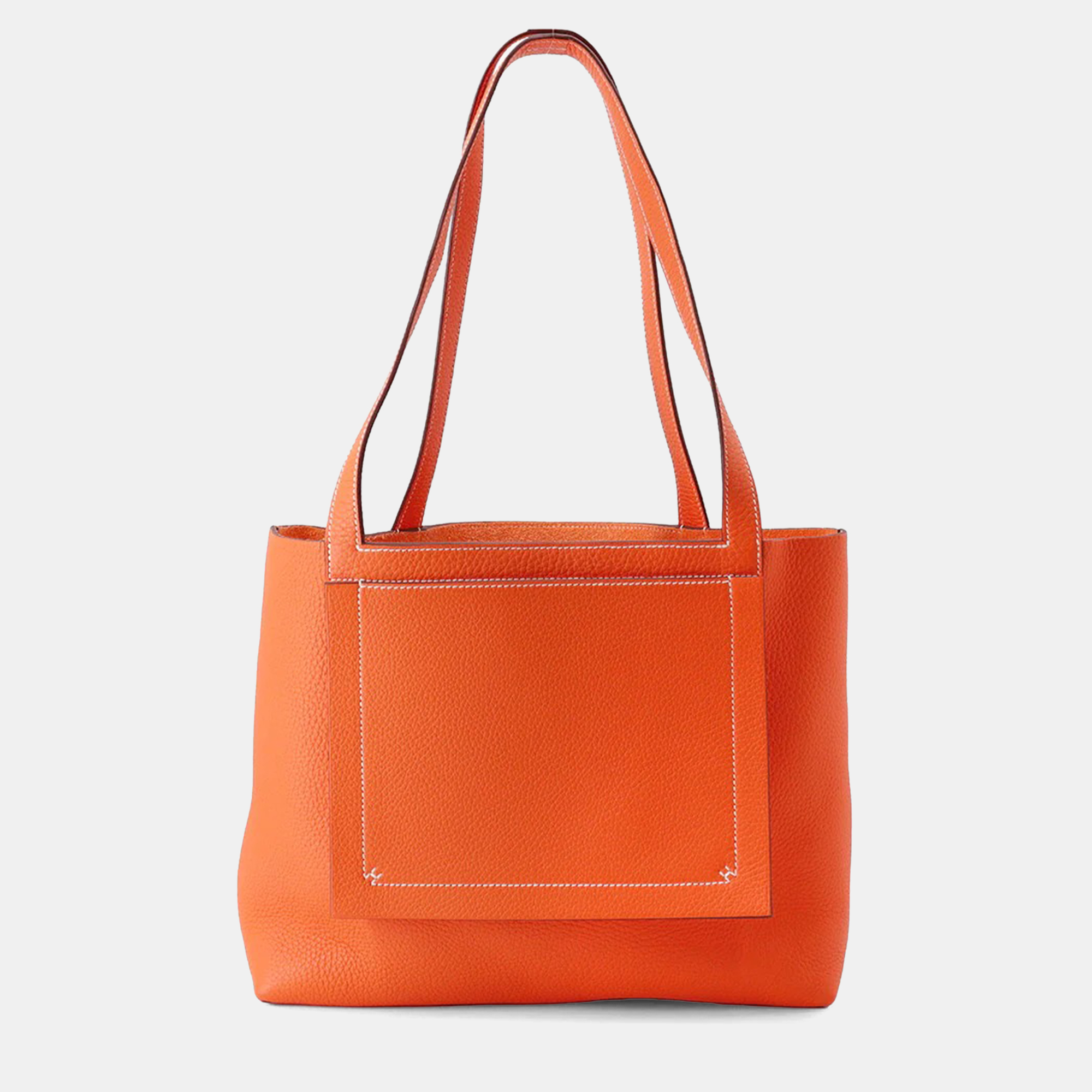 

Hermes Cabas Sellier Orange Poppy Taurillon Clemence Size