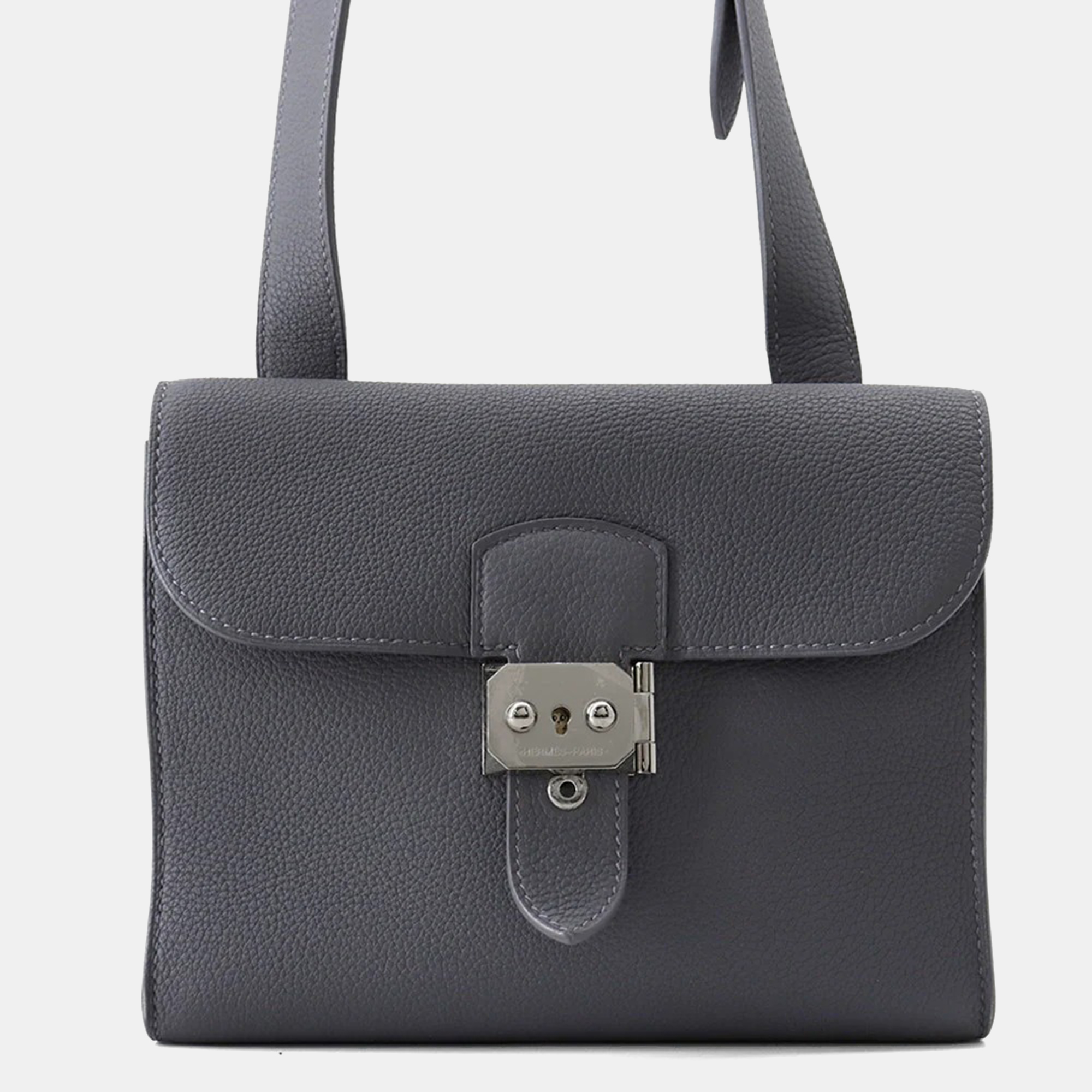 

Hermes Sac A Depeches 21 Ardoise Togo Leather Bag, Blue