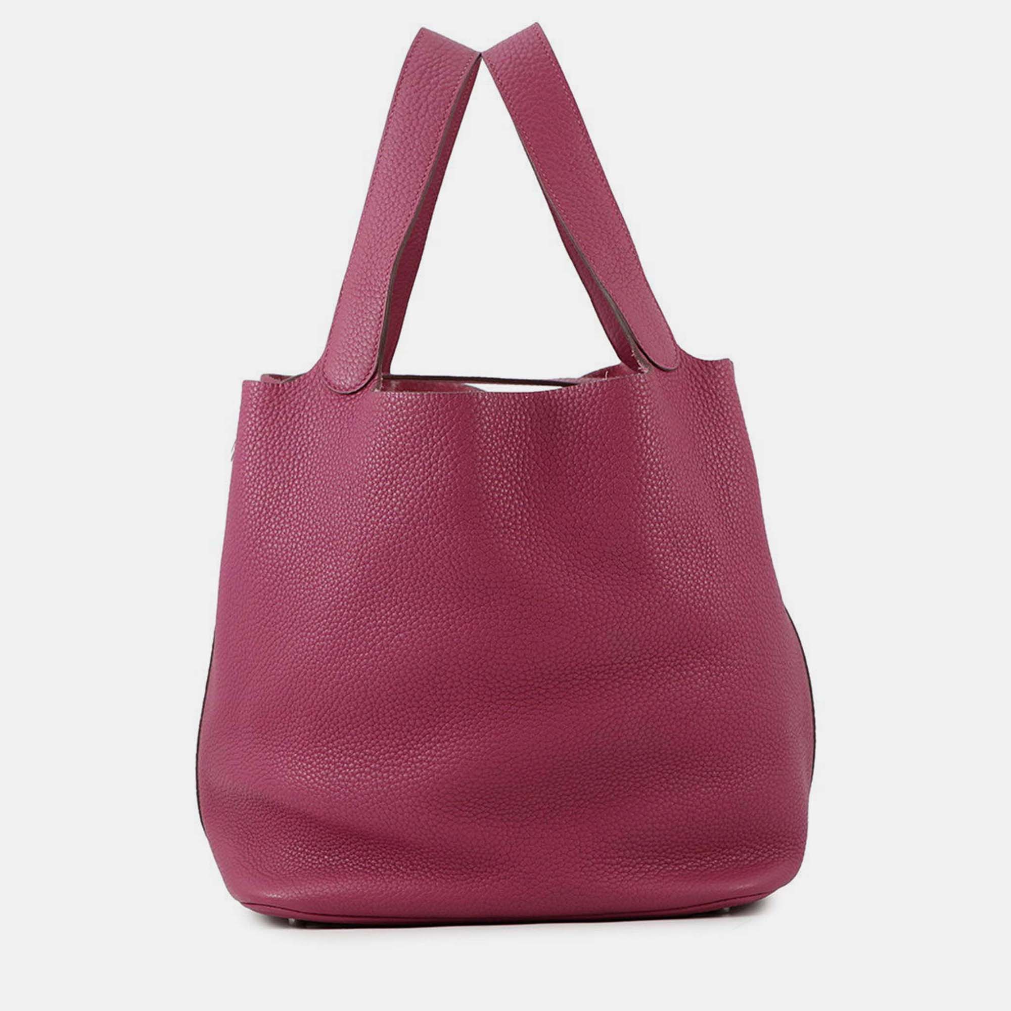 

Hermes Picotin Lock 26 Rose Purple Taurillon Clemence Tote, Pink