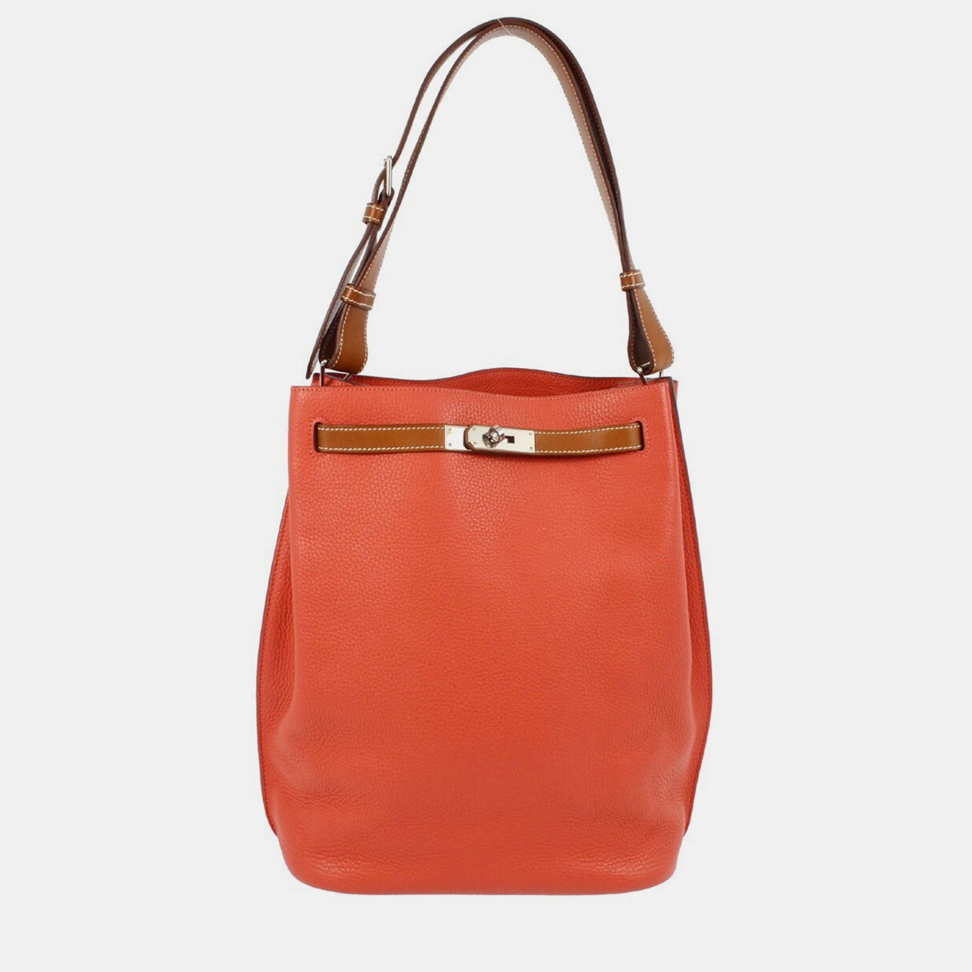 

Hermes Rouge Pivoine Taurillon Clemence So Kelly 26 Shoulder Bag, Red