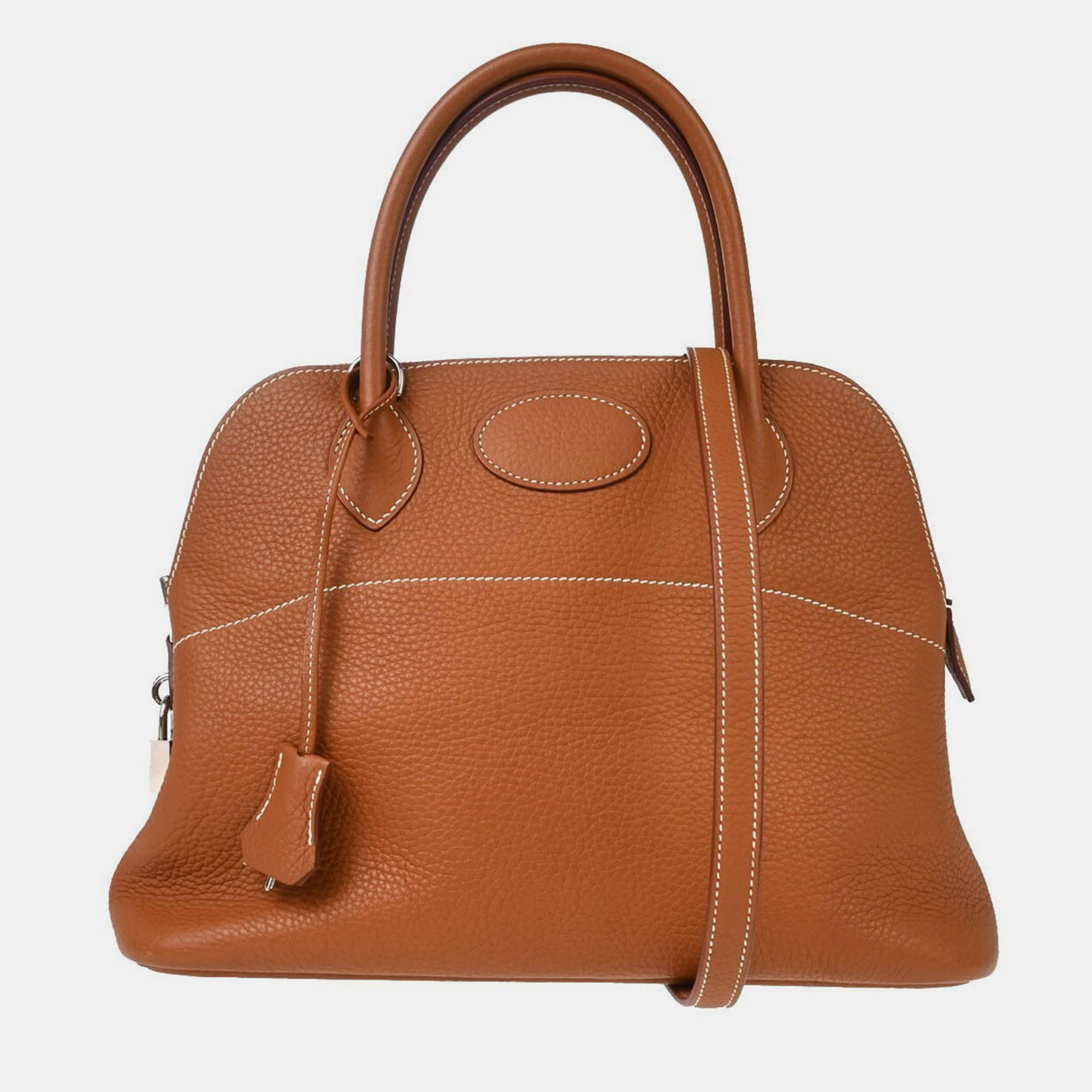 Pre-owned Hermes Gold Taurillon Clemence Bolide 31 2way Handbag