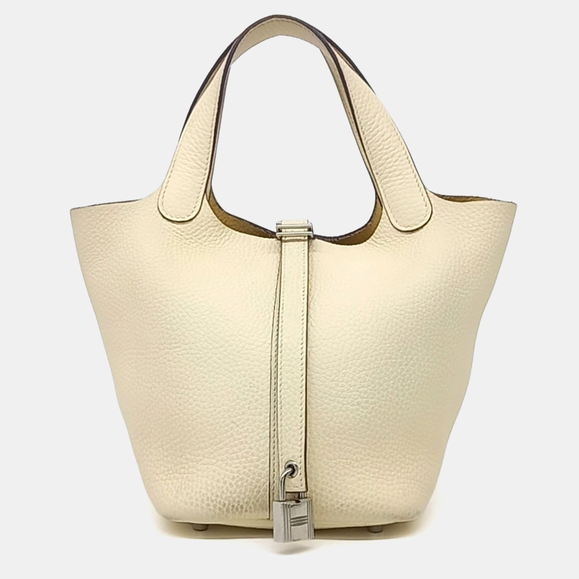 Pre-owned Hermes Beige Leather Rock Picotan 18 In Sand