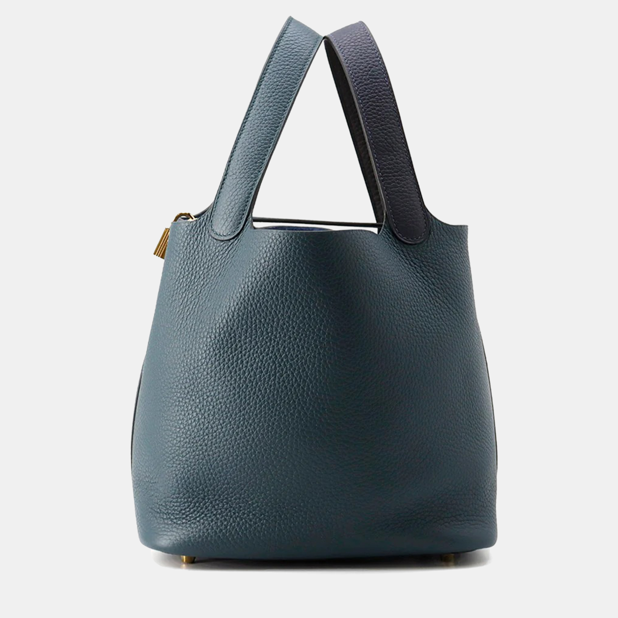 

Hermes Picotin Lock 22 Casaque2 Blue Nuit/Vert Cypress/Black Taurillon Clemence Bag
