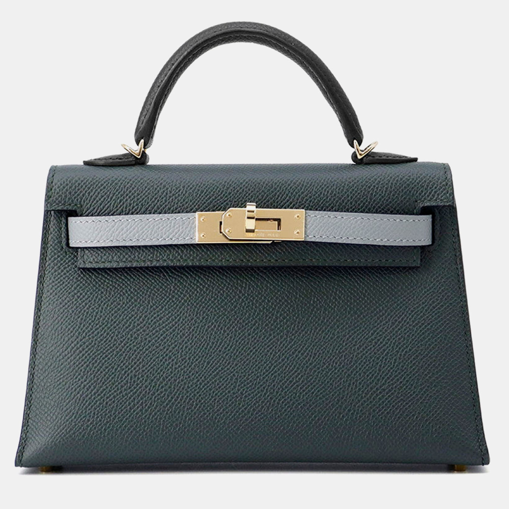 

Hermes Mini Kelly 2 Tricolor Vert Mangrove/Green Pantan/Black Epsom