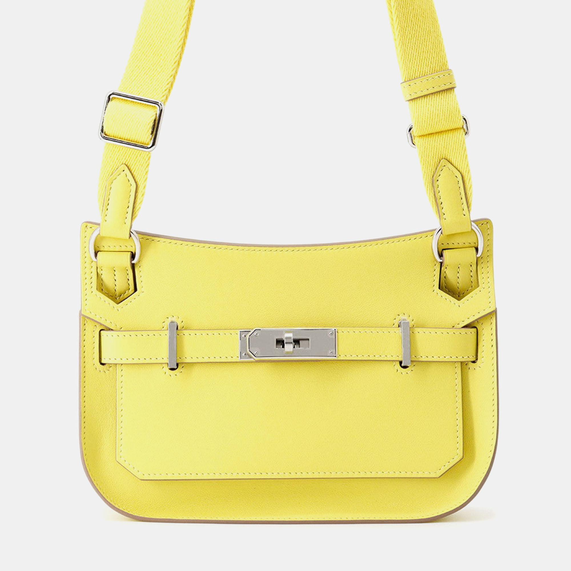 Pre-owned Hermes Jypsiere Lime Swift Leather Size Mini In Yellow