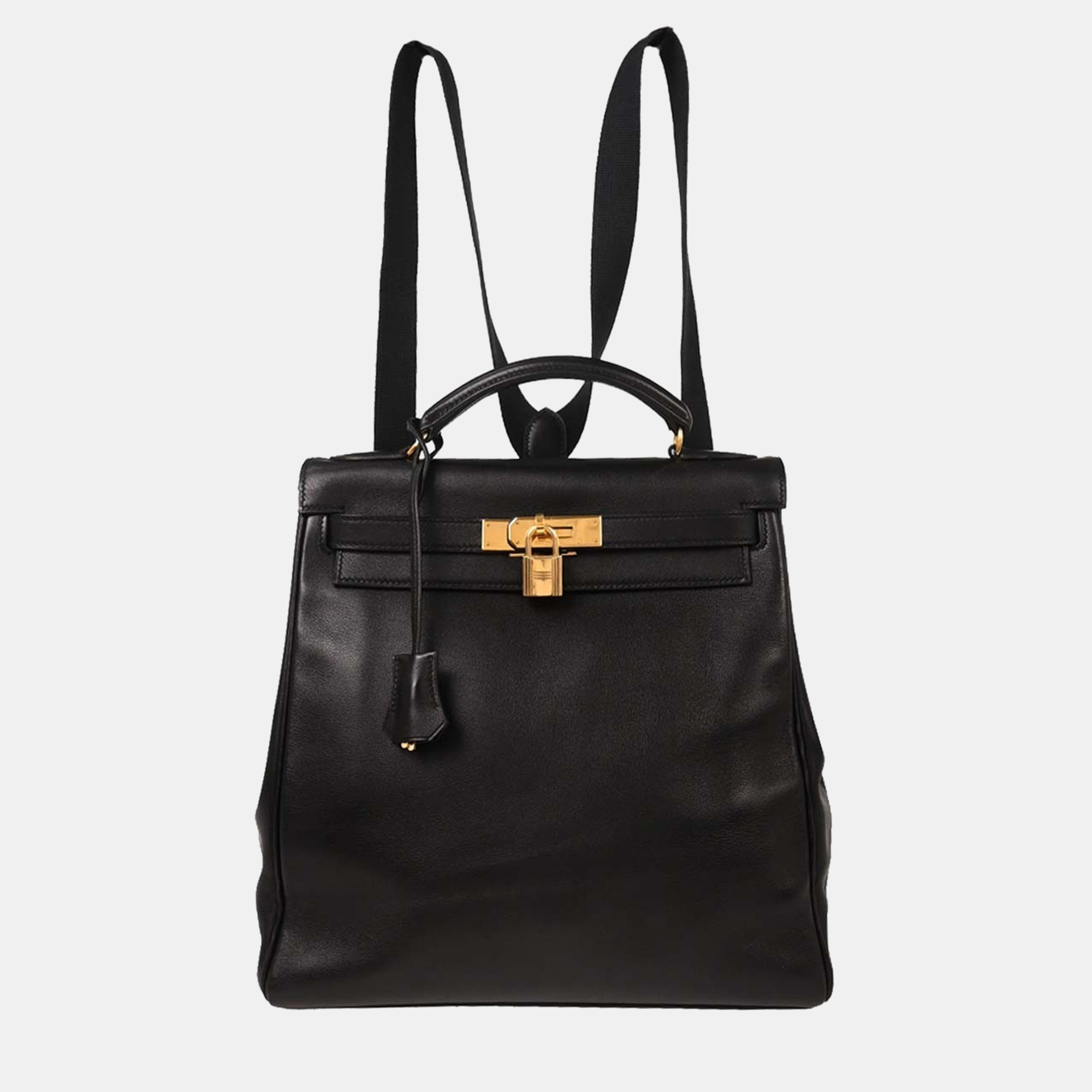 Pre-owned Hermes Black Gulliver Kelly A Dos Gm Backpack