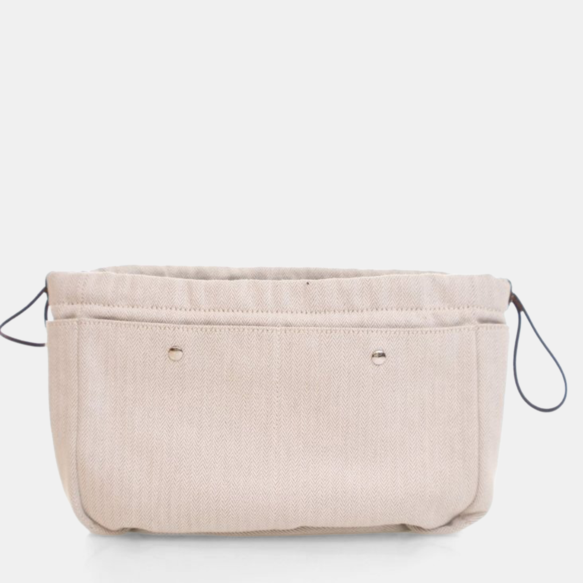 Pre-owned Hermes Beige Cotton Fourbi Pouch 25 In Sand