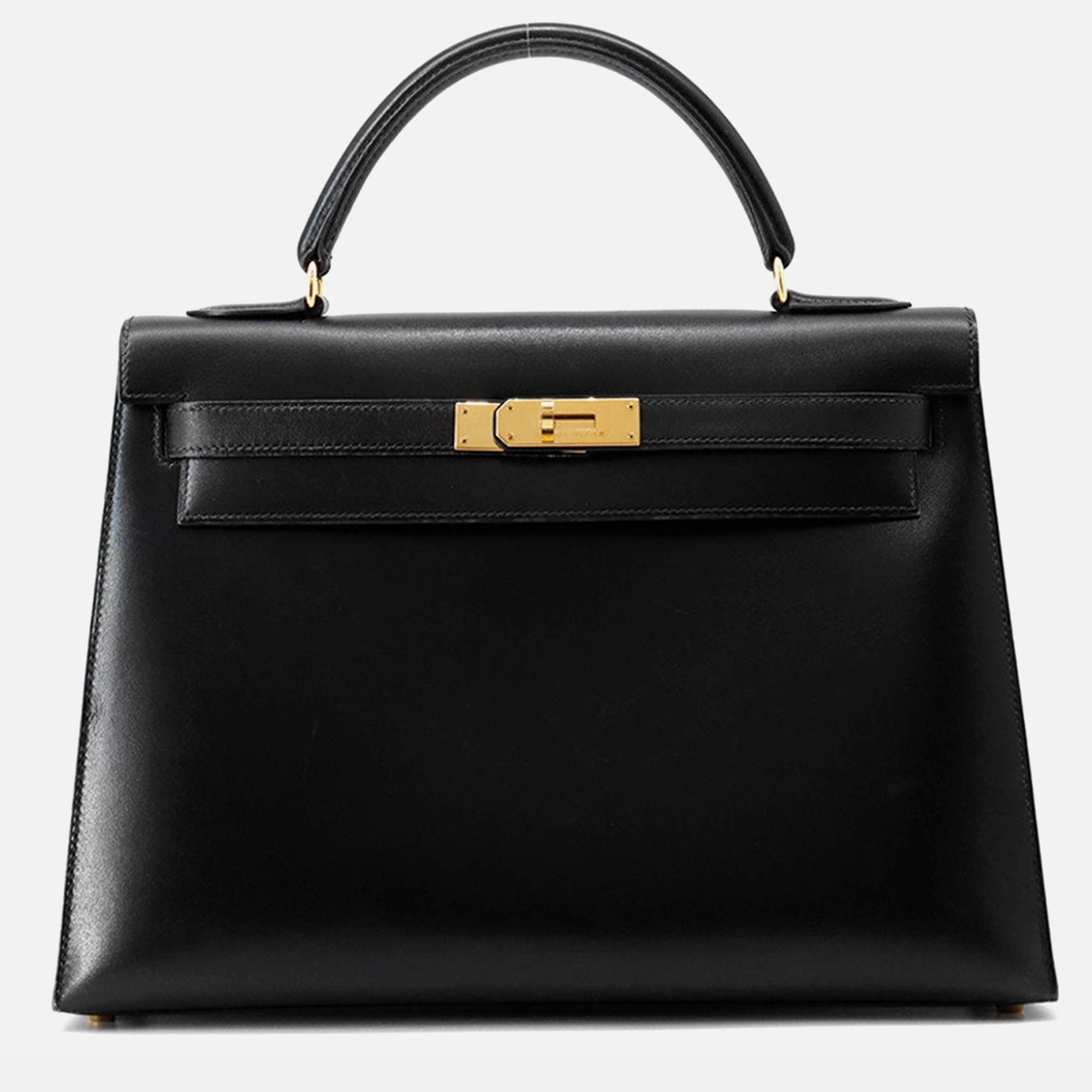 

Hermes Kelly Black Box Calf Leather Size