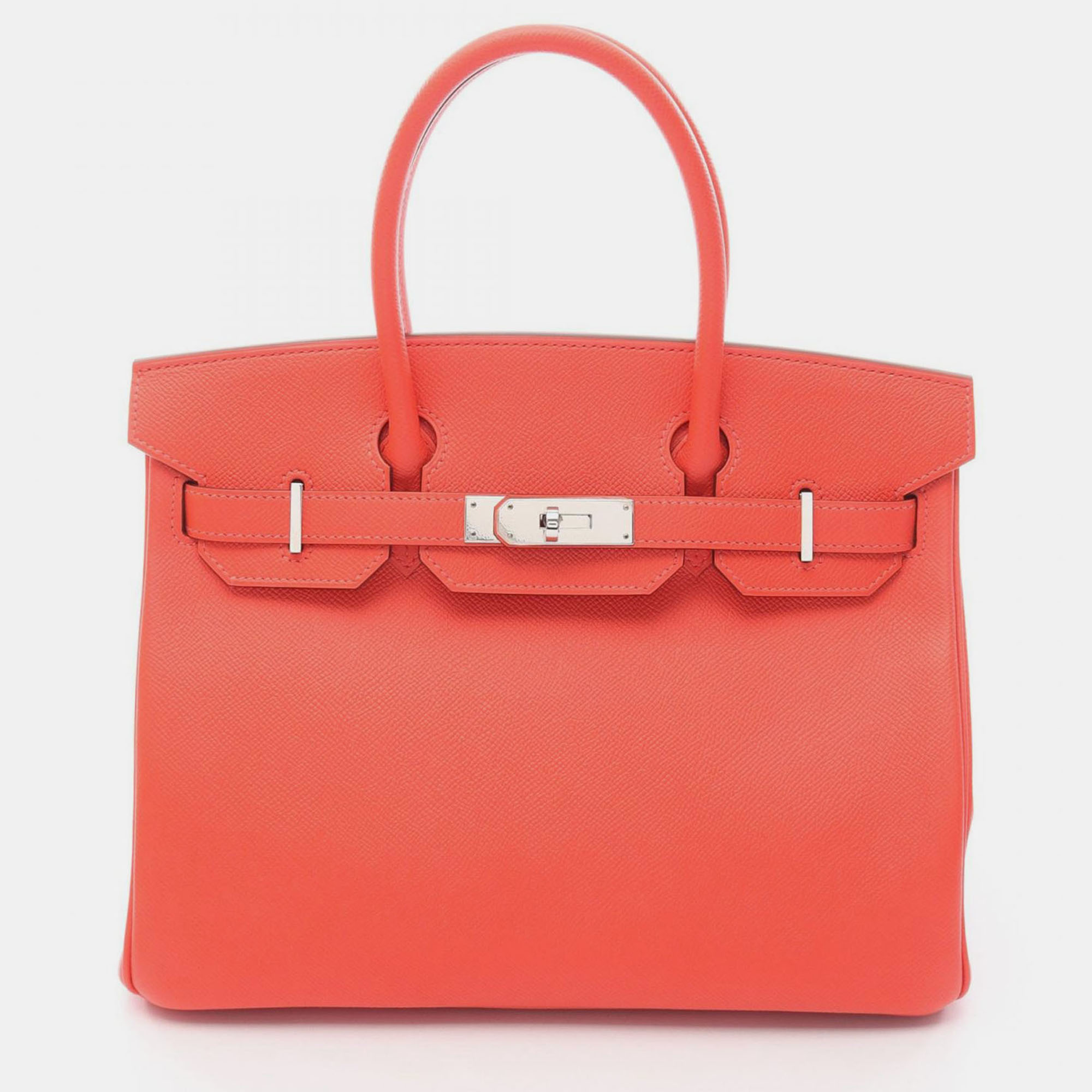 

Hermes Birkin 30 Rose Jaipur Epsom Leather Tote Bag, Red