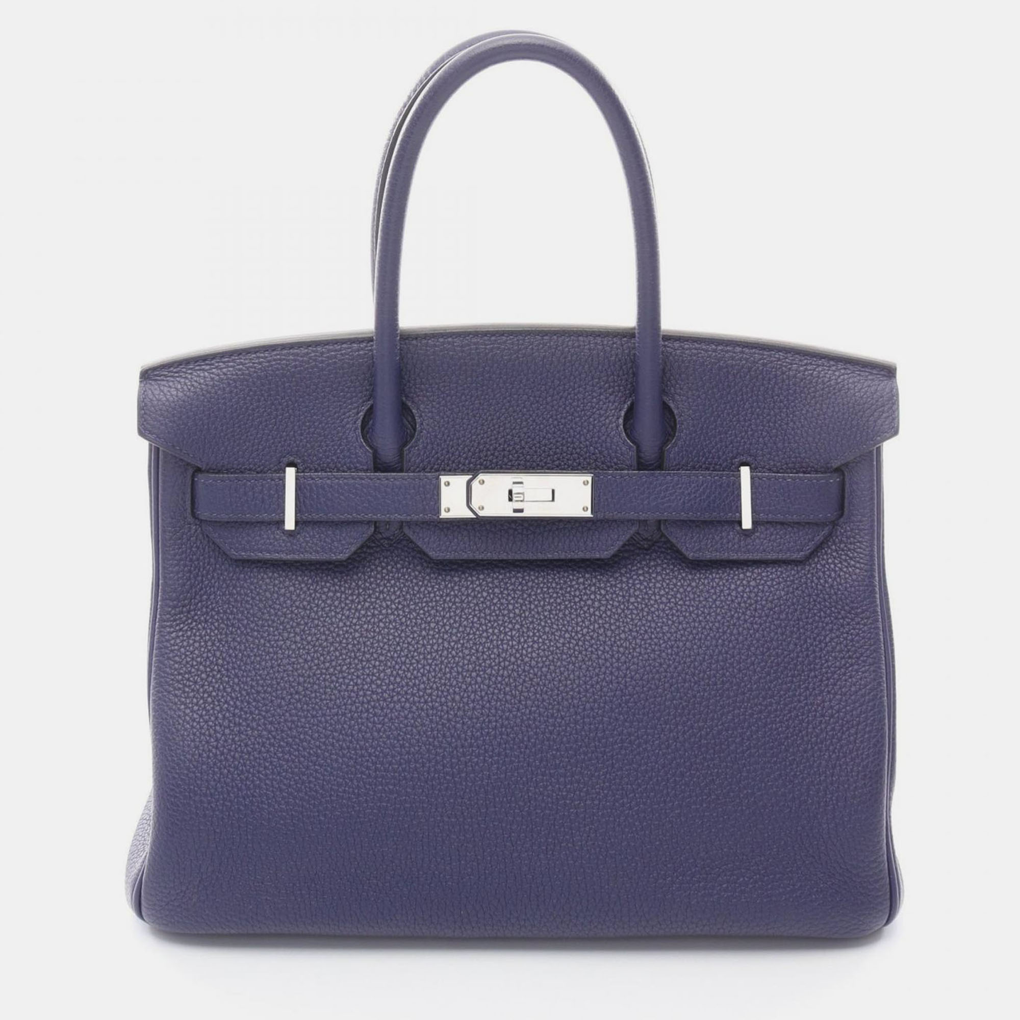 Pre-owned Hermes Birkin 30 Blue Encre Togo Leather Tote Bag