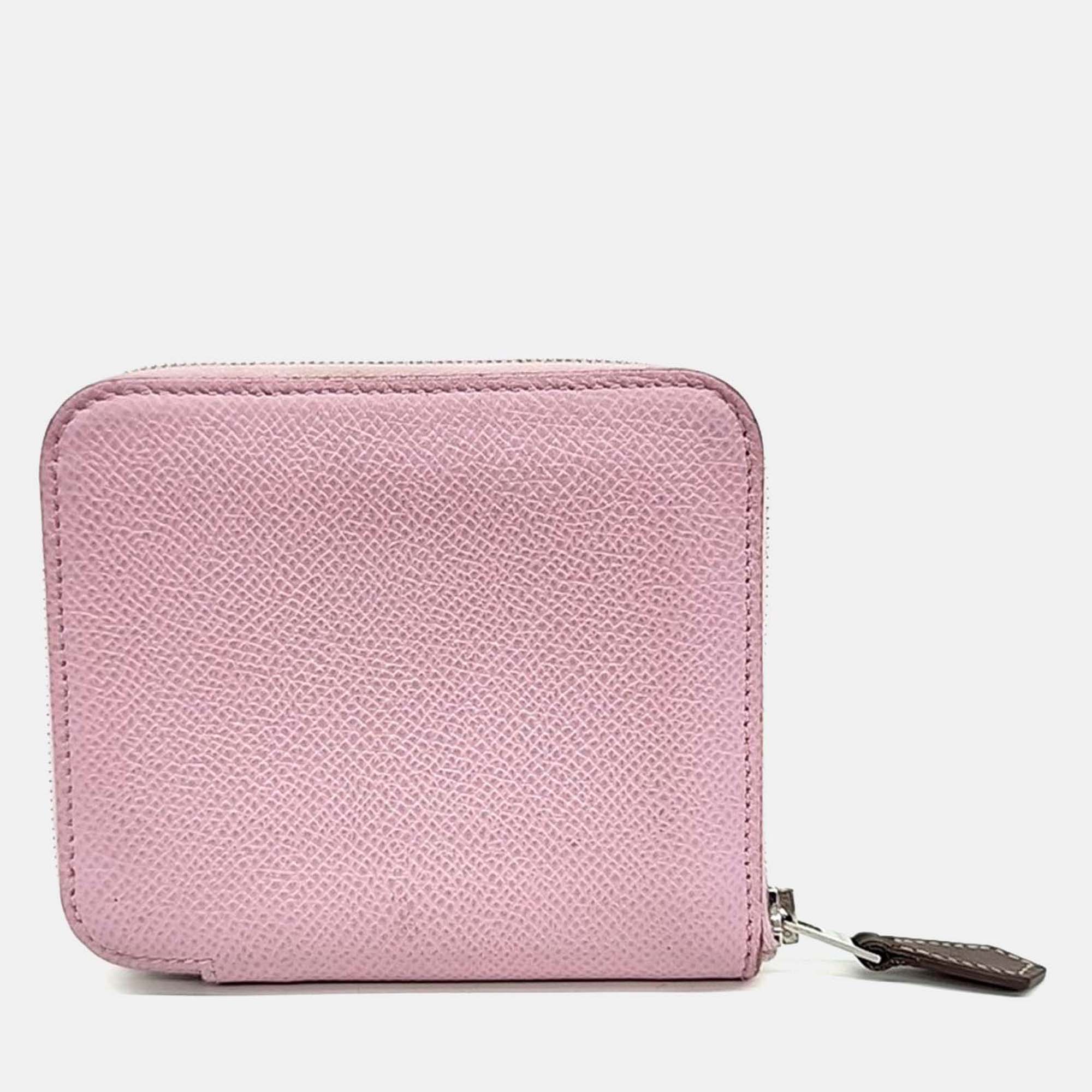 

Hermes Pink Leather Silky Half Wallet