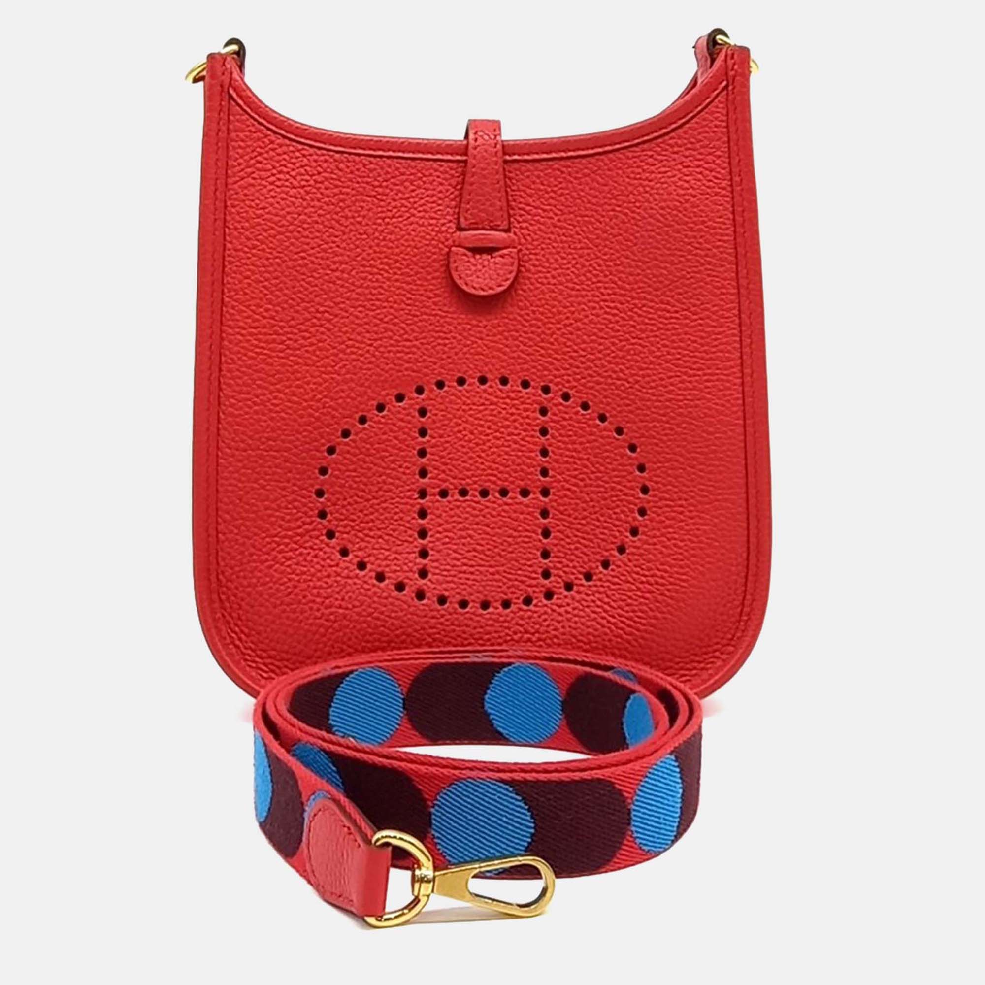 

Hermes Red Leather Evelyn 16