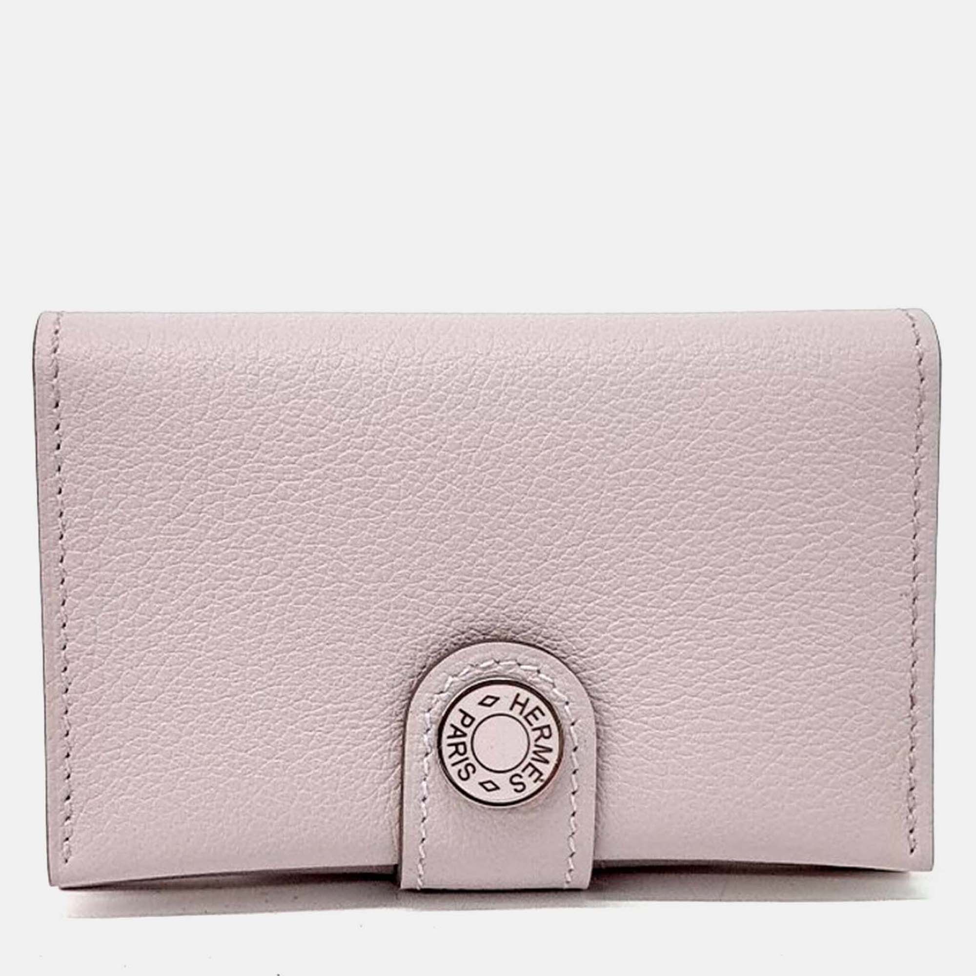 

Hermes Pink Leather R.M.S. Card Wallet