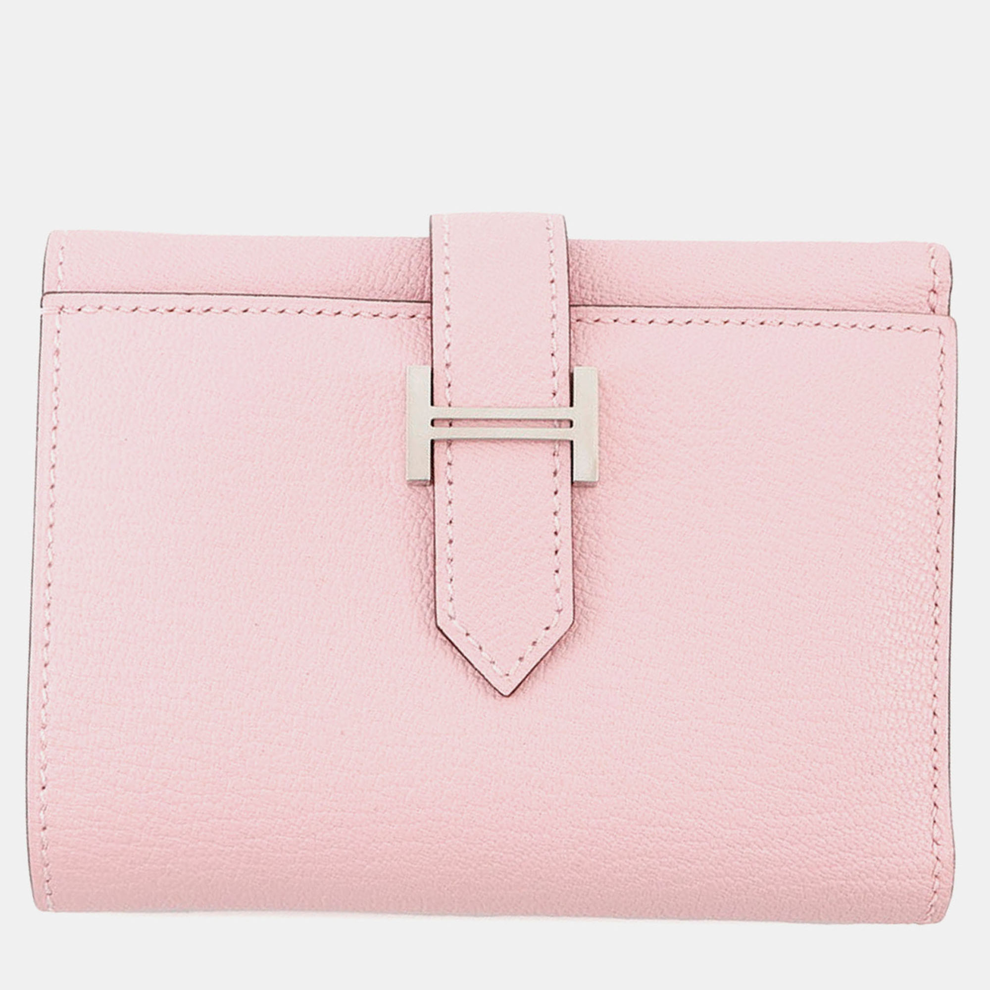 

Hermes Bearn Combine Rose Sakura Chevre Myzore Goatskin, Pink