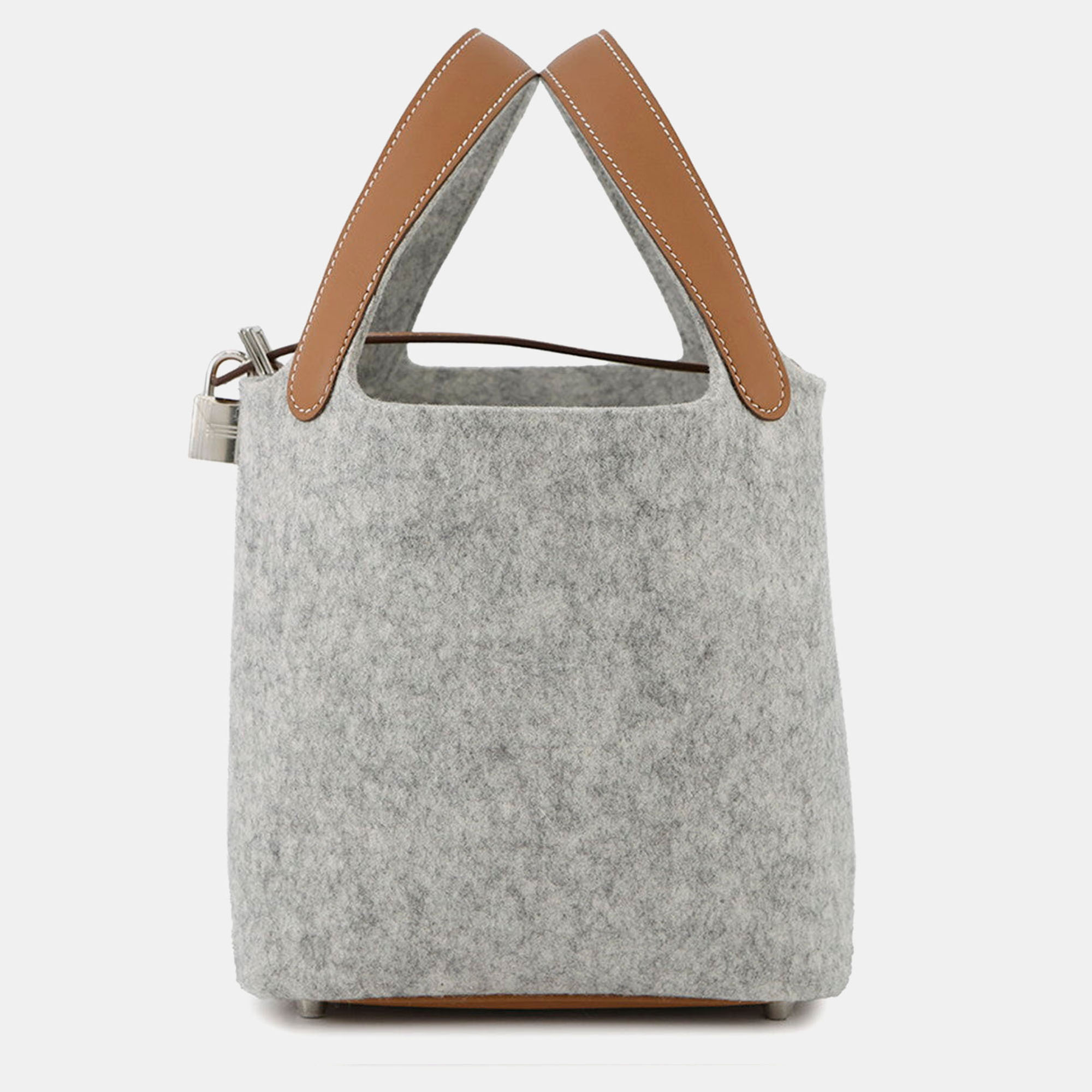 

Hermes Picotin Lock 18 Grease Pale/Gold Felt Bag, Brown