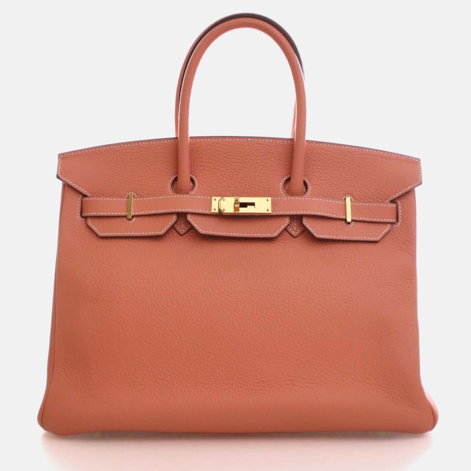 

Hermes Birkin 35 Crevette Togo Bag, Pink
