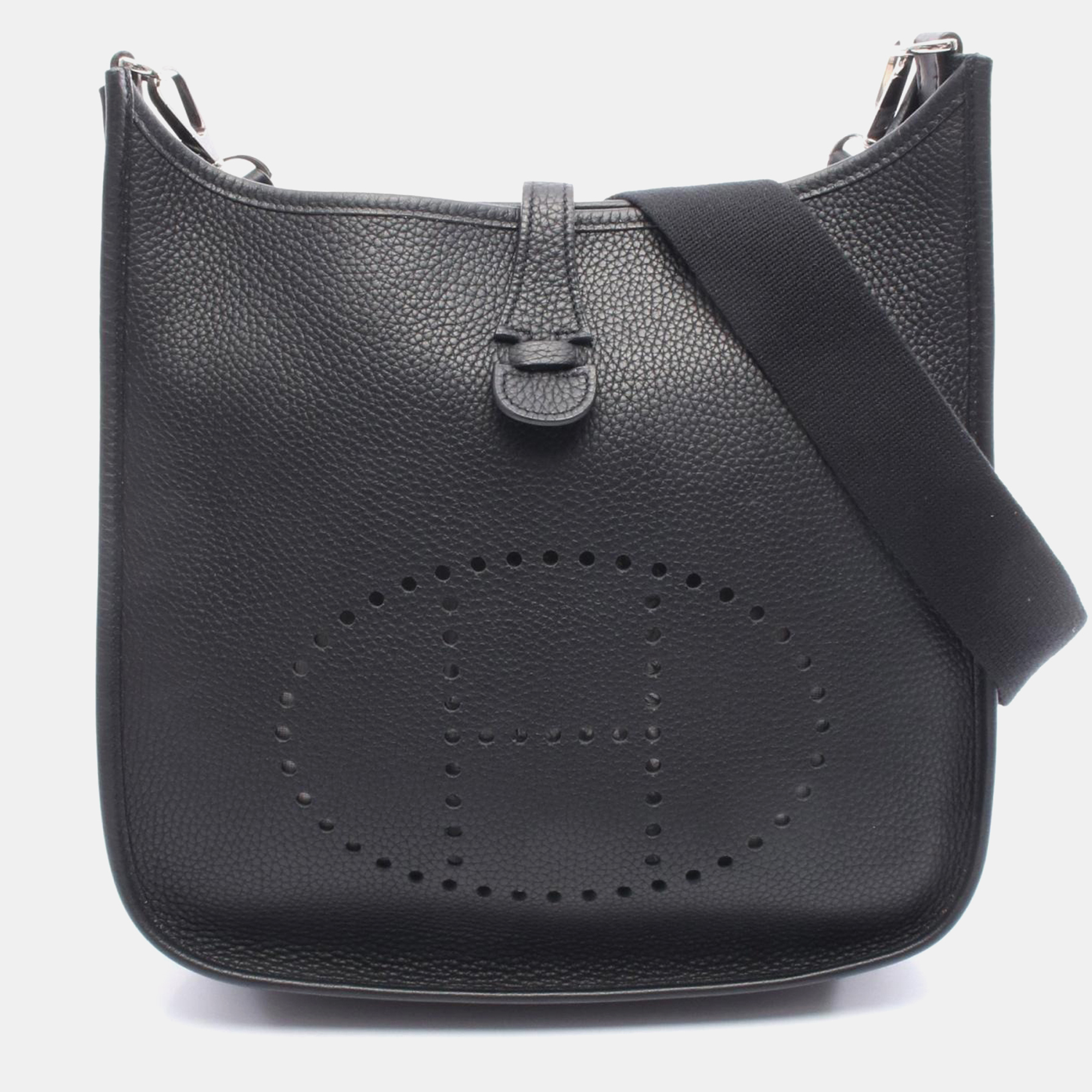 

Hermes Evelyne 29 Black Taurillon Clemence Leather Shoulder Bag