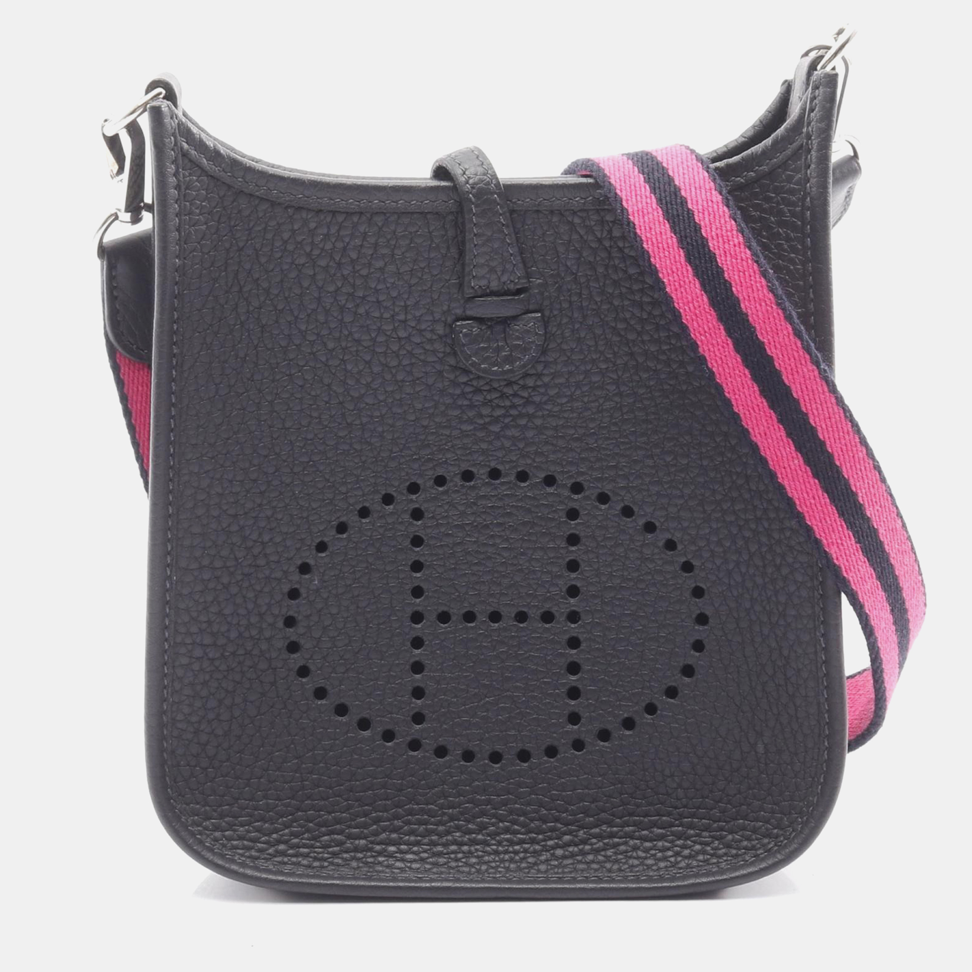 Pre-owned Hermes Evelyne 16 Caban Taurillon Clemence Leather Crossbody Bag In Blue