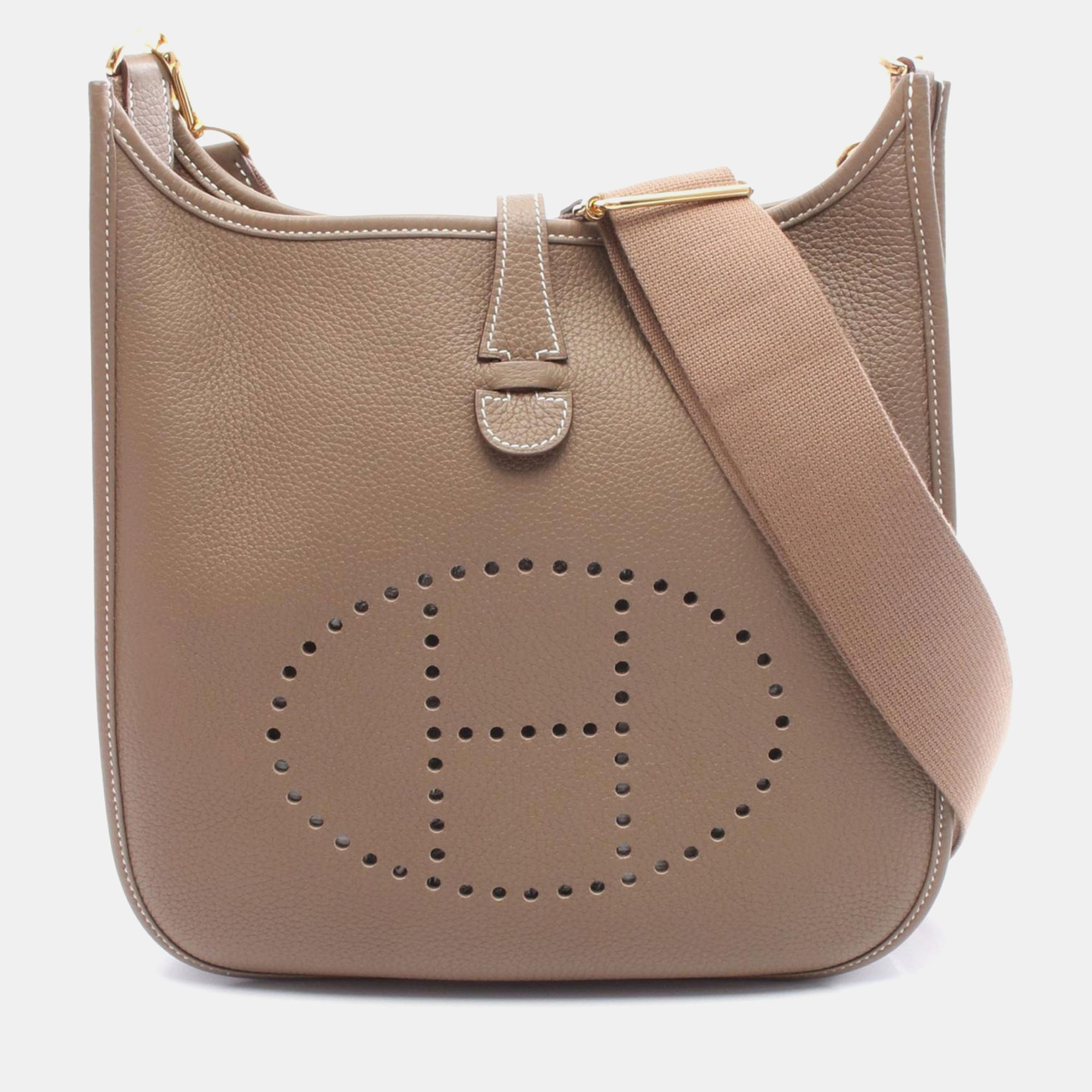 

Hermes Evelyne 29 Etoupe Grey Taurillon Clemence Leather Shoulder Bag, Brown