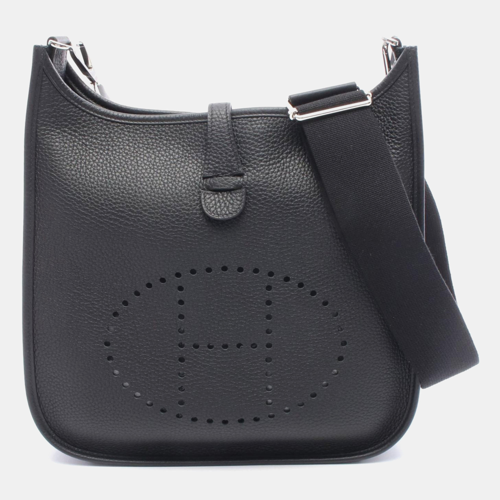 

Hermes Evelyne 29 Black Taurillon Clemence Leather Shoulder Bag