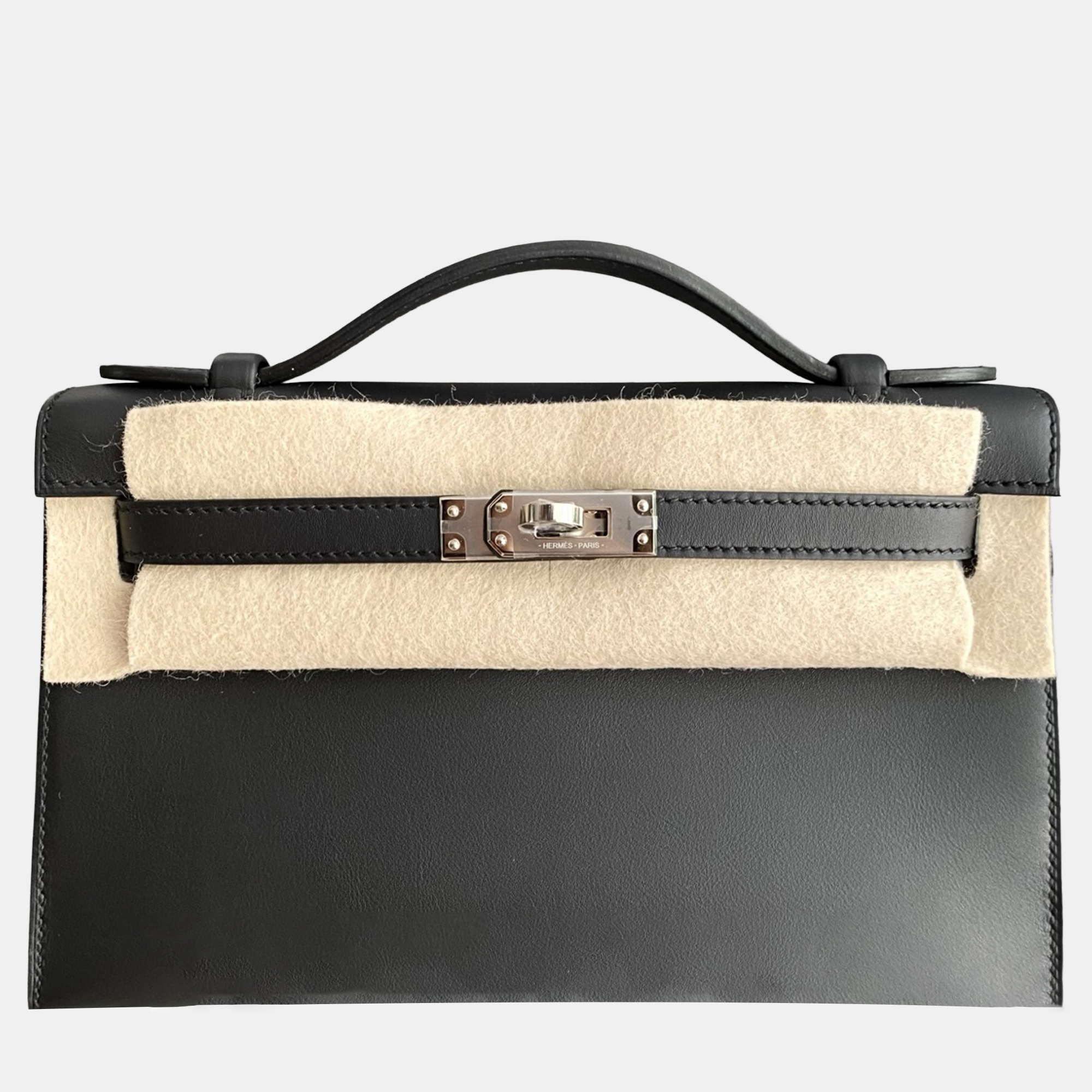 Pre-owned Hermes Mini Kelly I Black Swift Leather