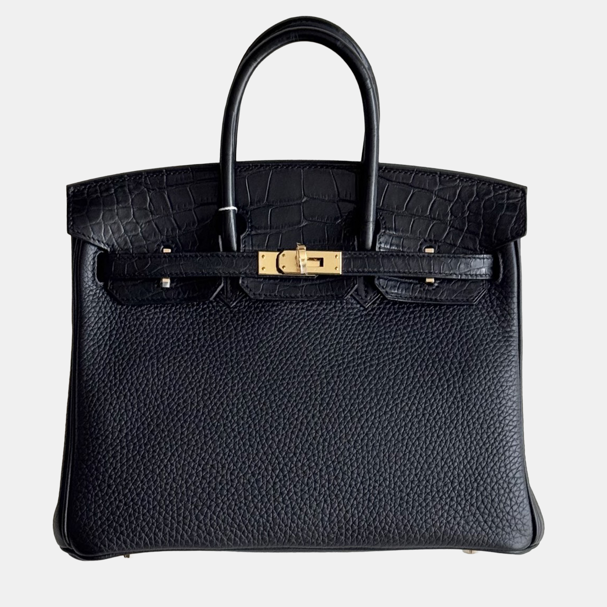 

Hermes Birkin 25 Black Touch Togo & Crocodile Gold Hardware