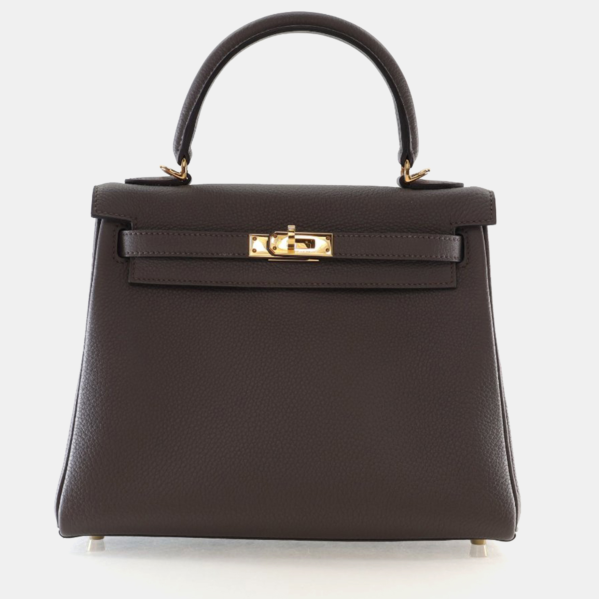 

Hermes Gris Meyer Etain Togo Verso Kelly 25, Brown