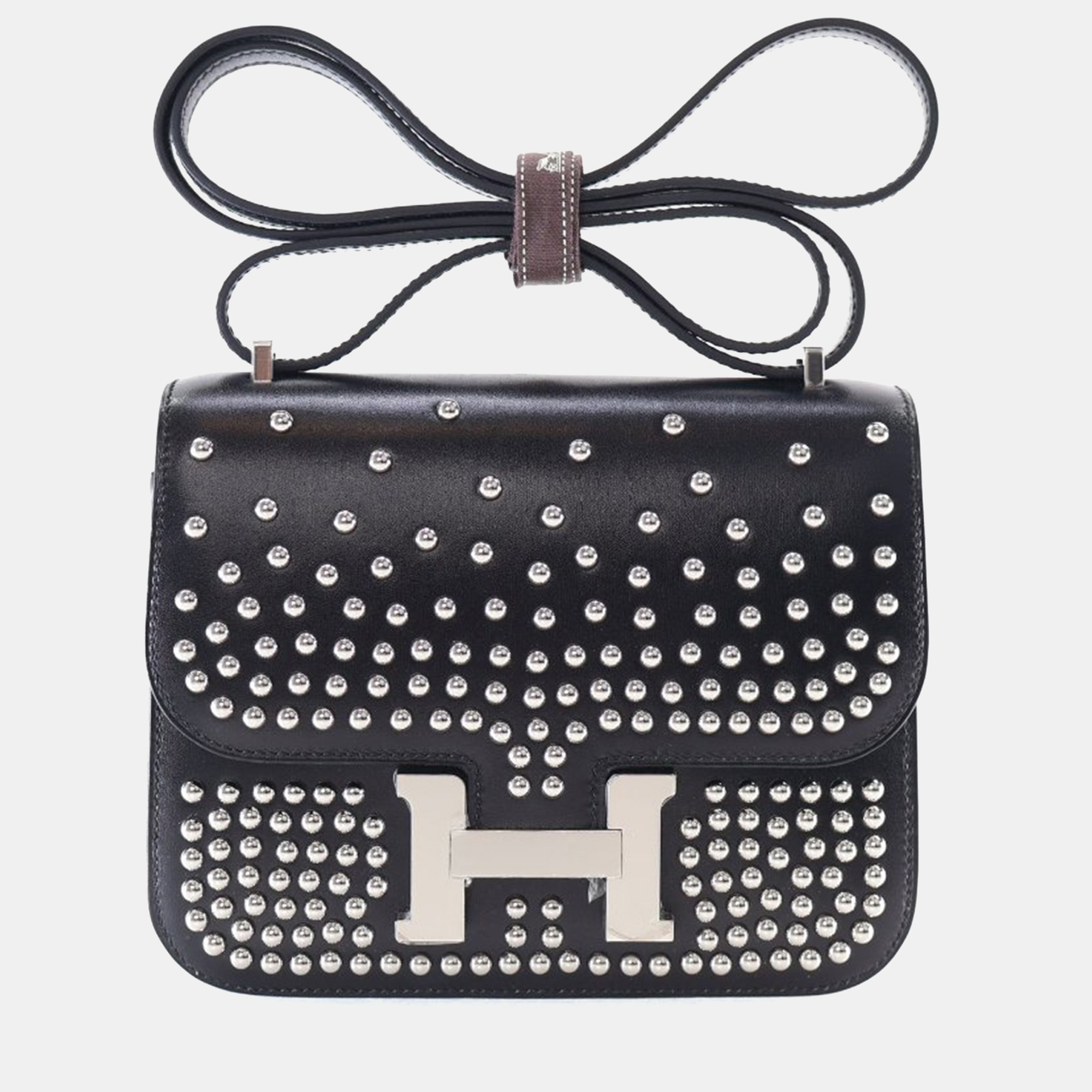 

Hermes Noir Box Cloute Mini Constance 18, Black