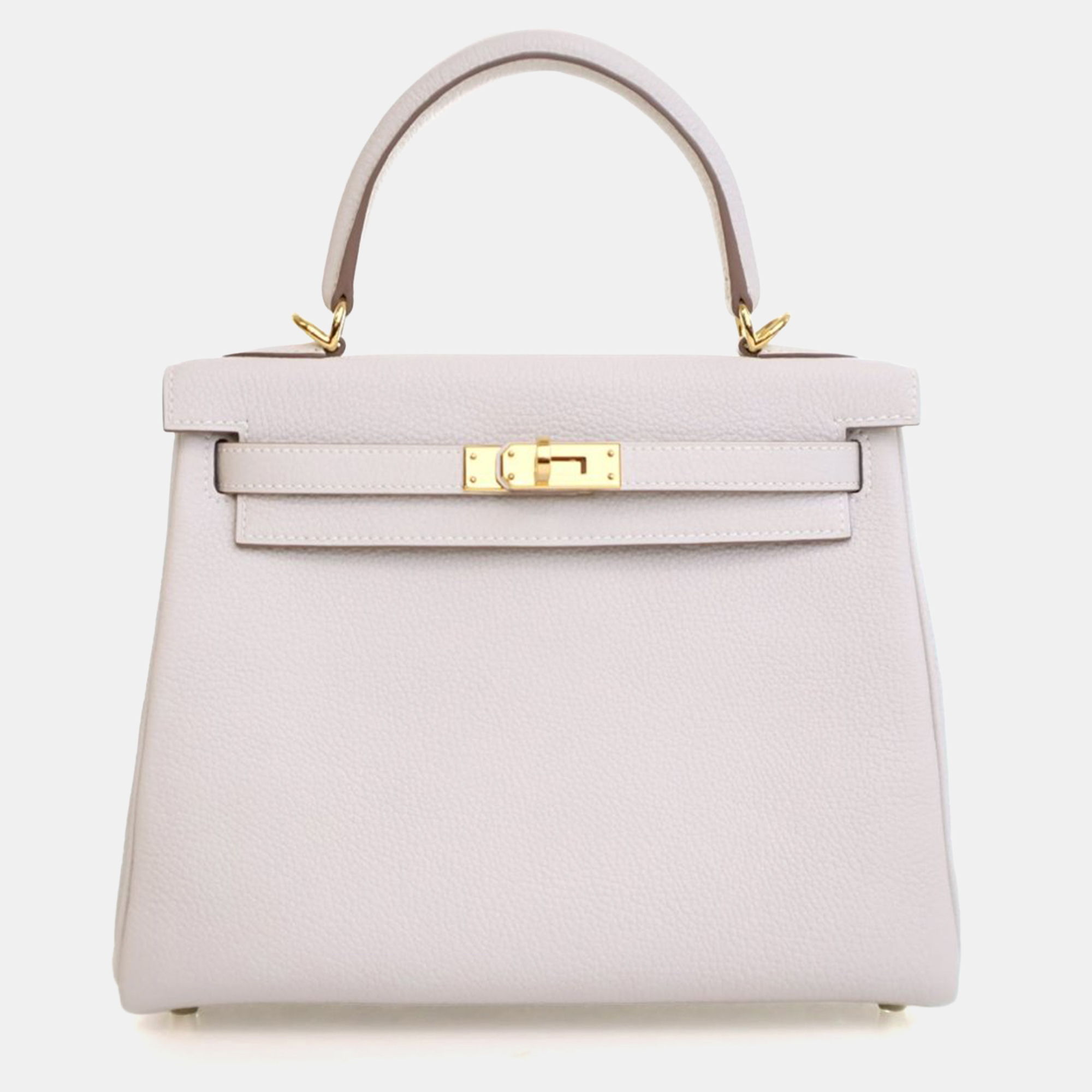 

Hermes Gris Pale Togo Kelly 25, White