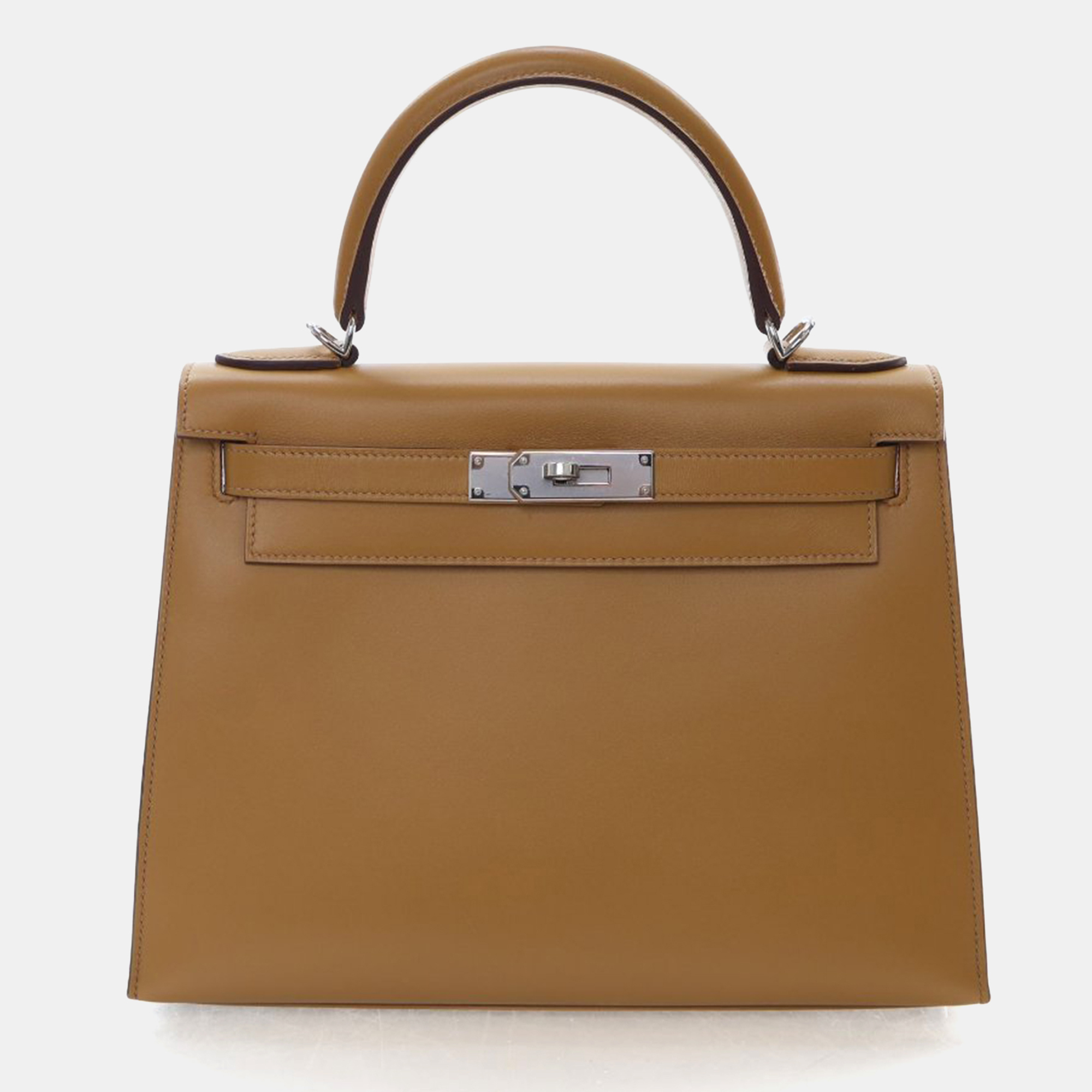 

Hermes Poussiere Veau Tadelakt Sellier Kelly 28, Brown