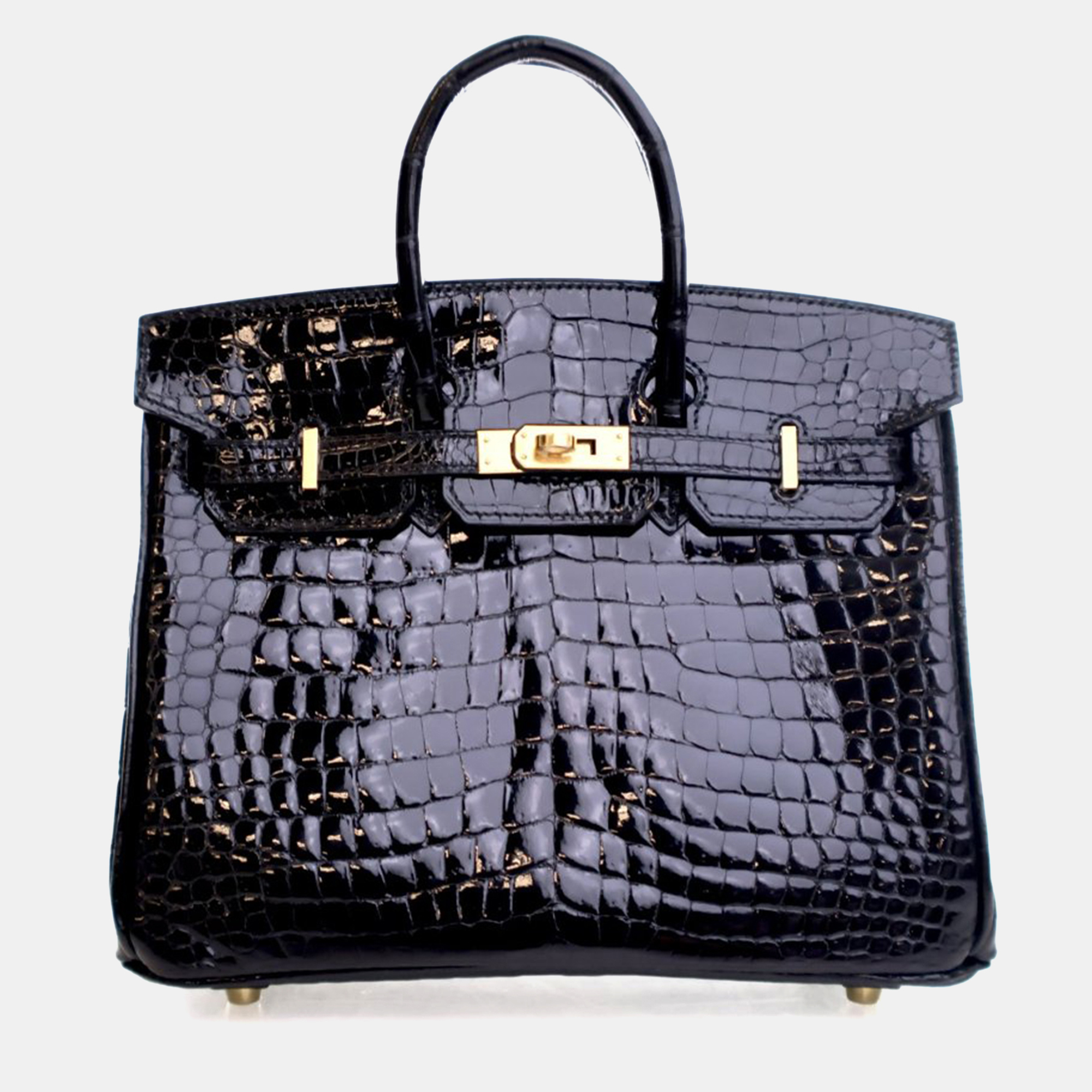 

Hermes Noir Porosus Crocodile Birkin 25, Black