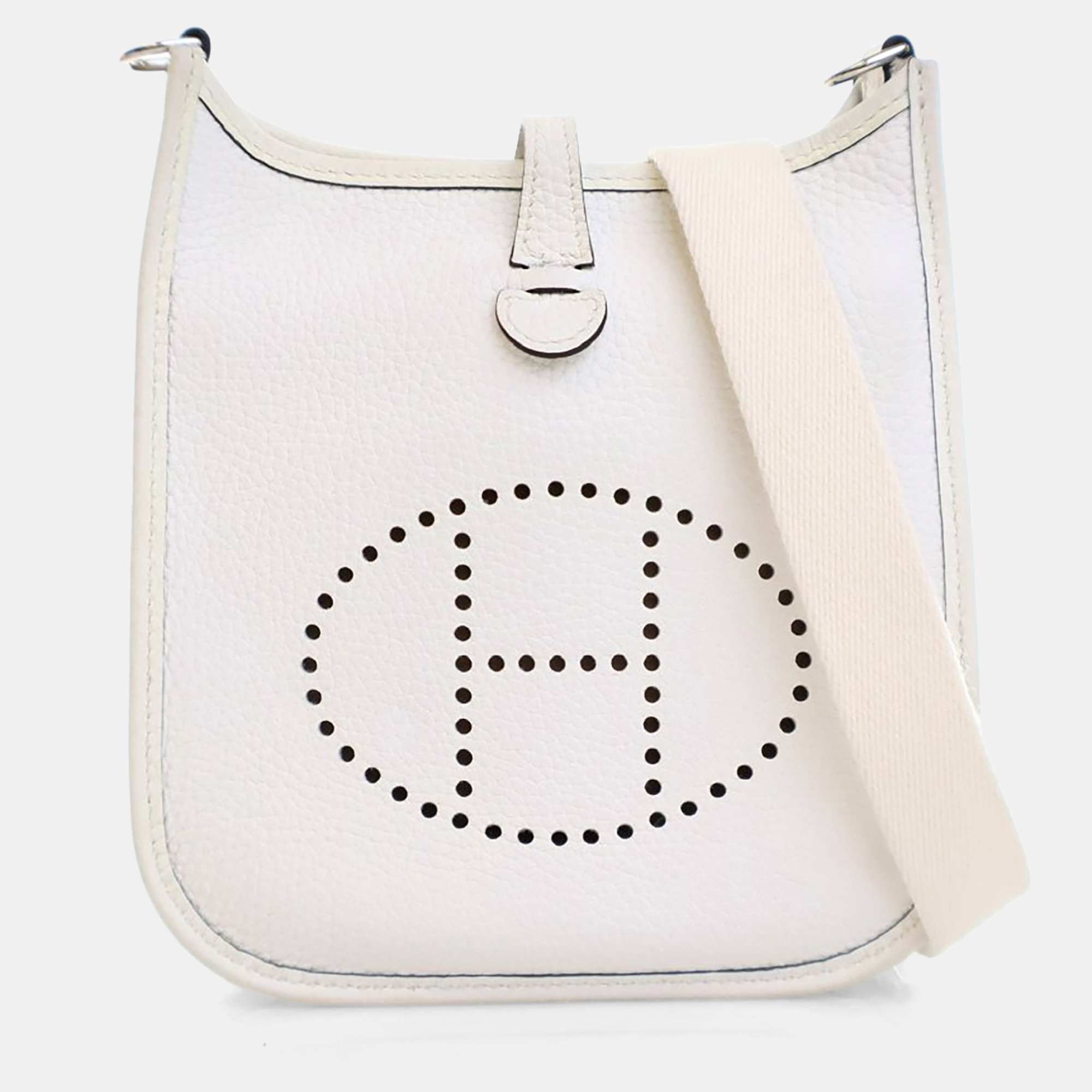 

Hermes New White Clemence Evelyne TPM 16
