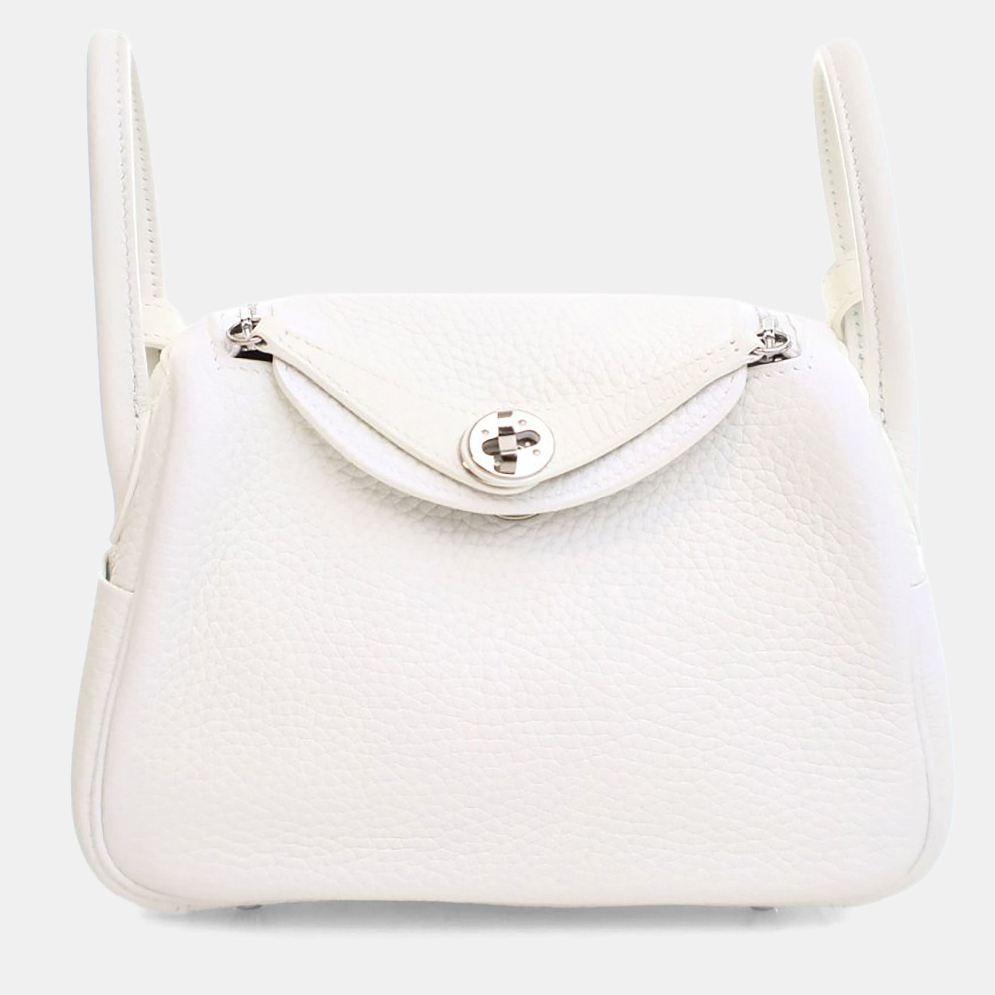 

Hermes New White Clemence Mini Lindy