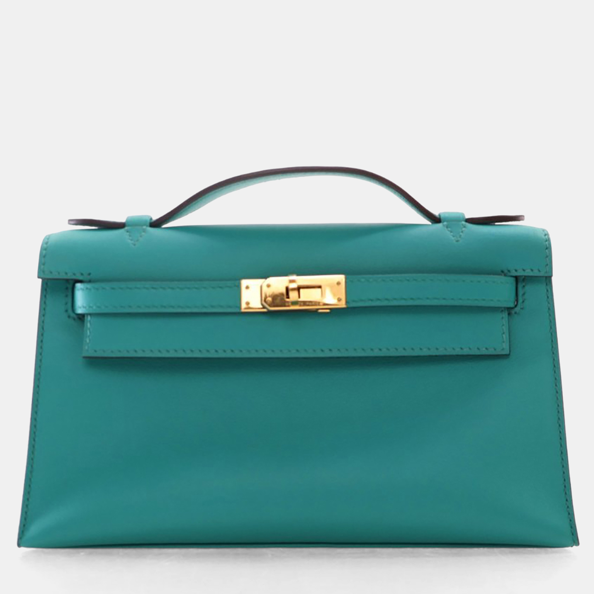 

Hermes Bleu Paon Swift Kelly Pochette, Blue